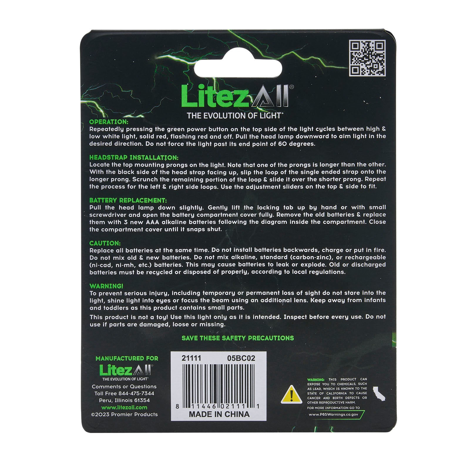 LitezAll® Quattro 4 Mode LED Head Lamp