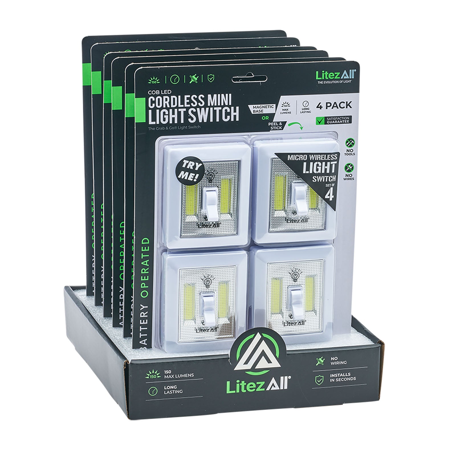 LitezAll® COB LED Wireless Mini Light Switch 4 Pack - LitezAll - 21