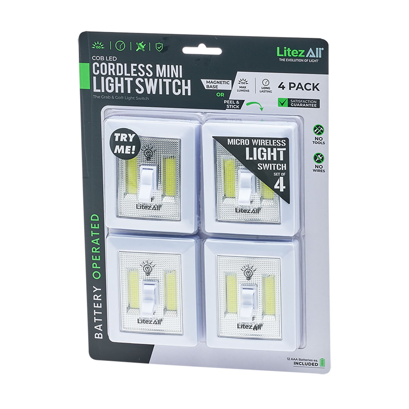 LitezAll® COB LED Wireless Mini Light Switch 4 Pack - LitezAll - 31