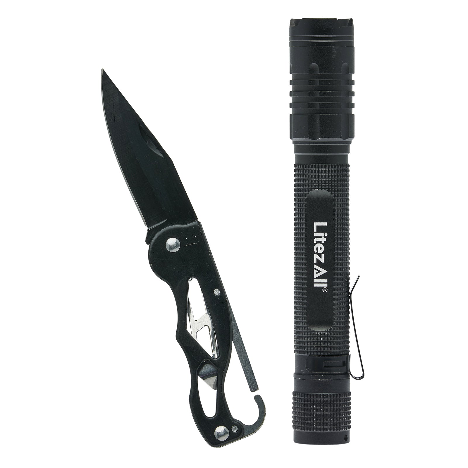 LitezAll® 280 Lumen Tactical Flashlight and Pocket Knife Combo - LitezAll - Combos - 2