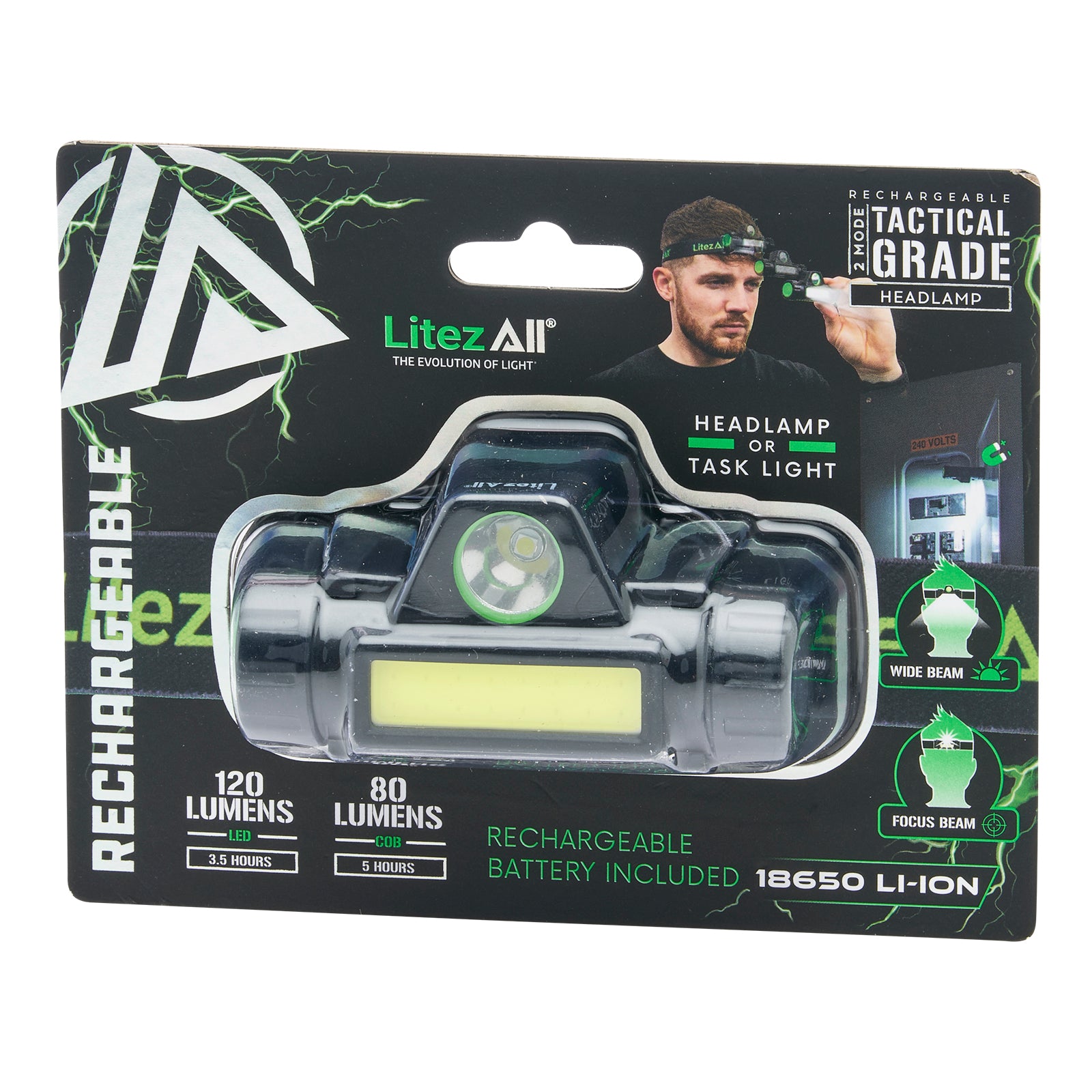 LitezAll® Rechargeable Dual Mode Headlamp