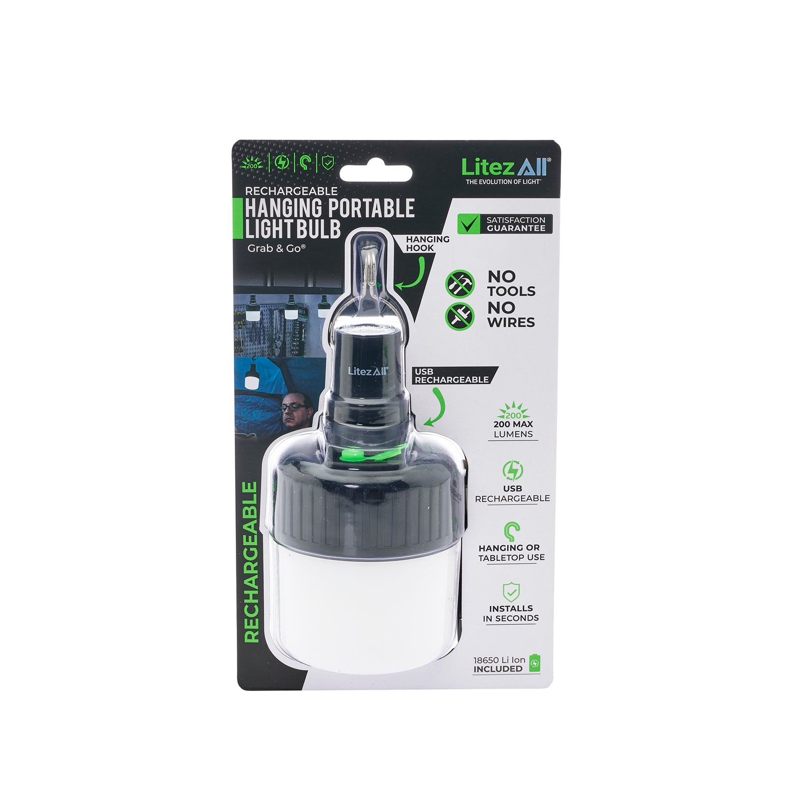LitezAll Rechargeable 200 Lumen Bulb - LitezAll - Wireless Lighting Solutions - 27