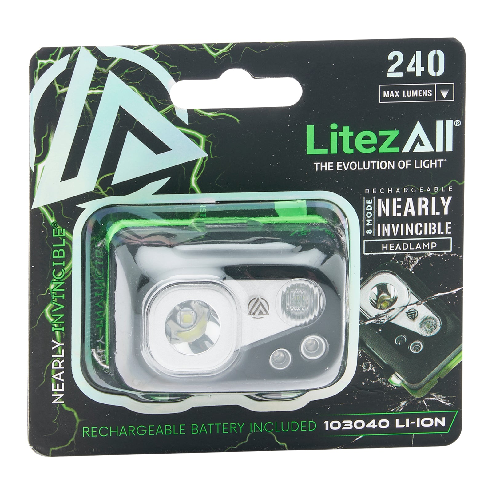 LitezAll® Nearly Invincible®™ Rechargeable Head Lamp