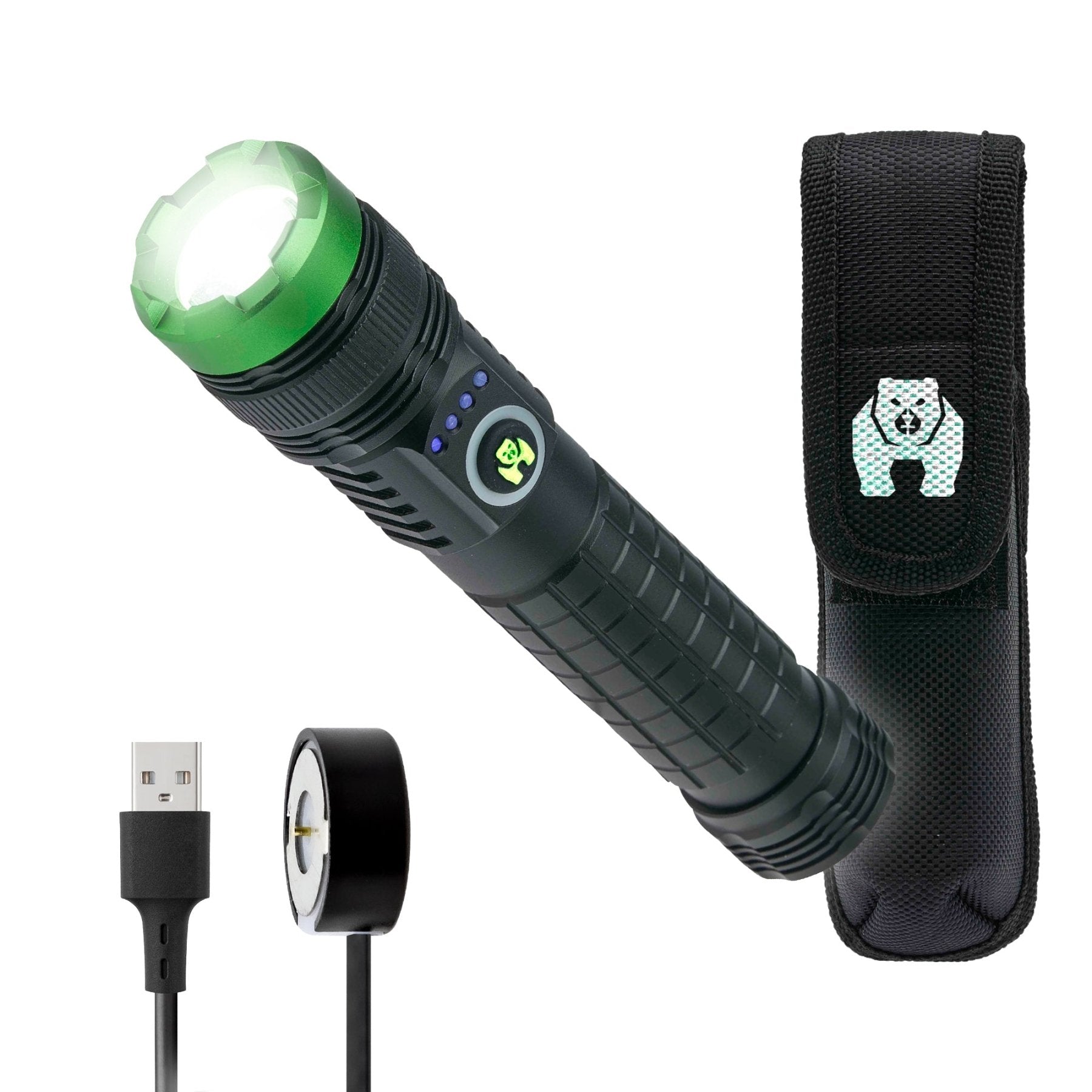 Kodiak® 2000 Lumen Rechargeable Tactical Flashlight with Magnetic Charging - LitezAll - Tactical Flashlights - 2