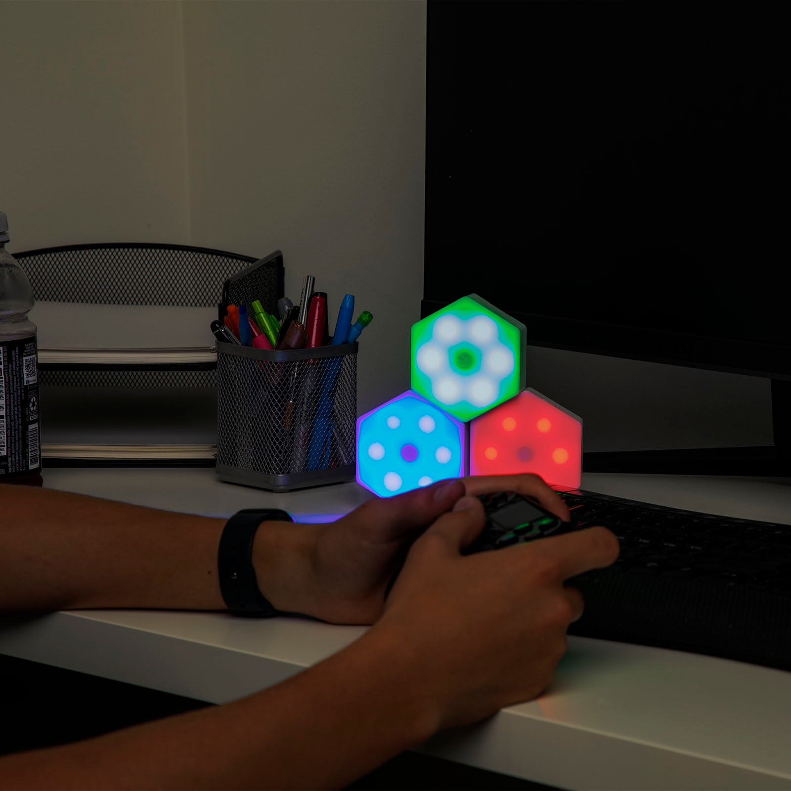 LitezAll Wireless Hexagon Lights with Remote Control 3 Pack - LitezAll - Home Accents - 4