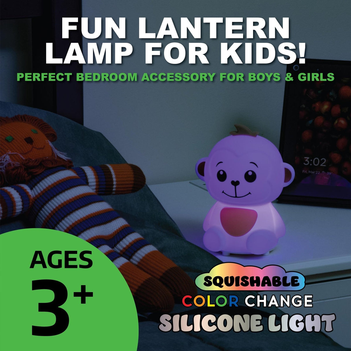 LitezAll® Monkey Squishable Color Changing Silicone Lantern - LitezAll - Lanterns - 3