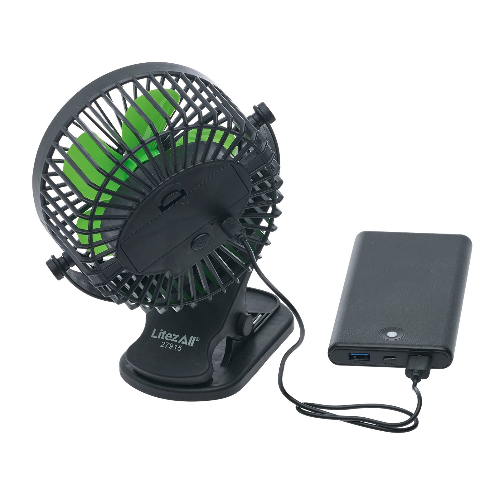 LitezAll® Rechargeable Clip On Fan with Light