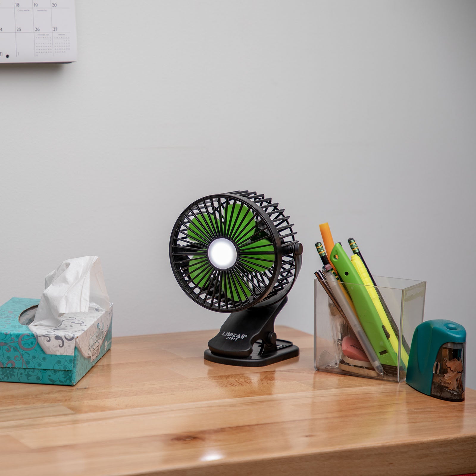 LitezAll® Rechargeable Clip On Fan with Light