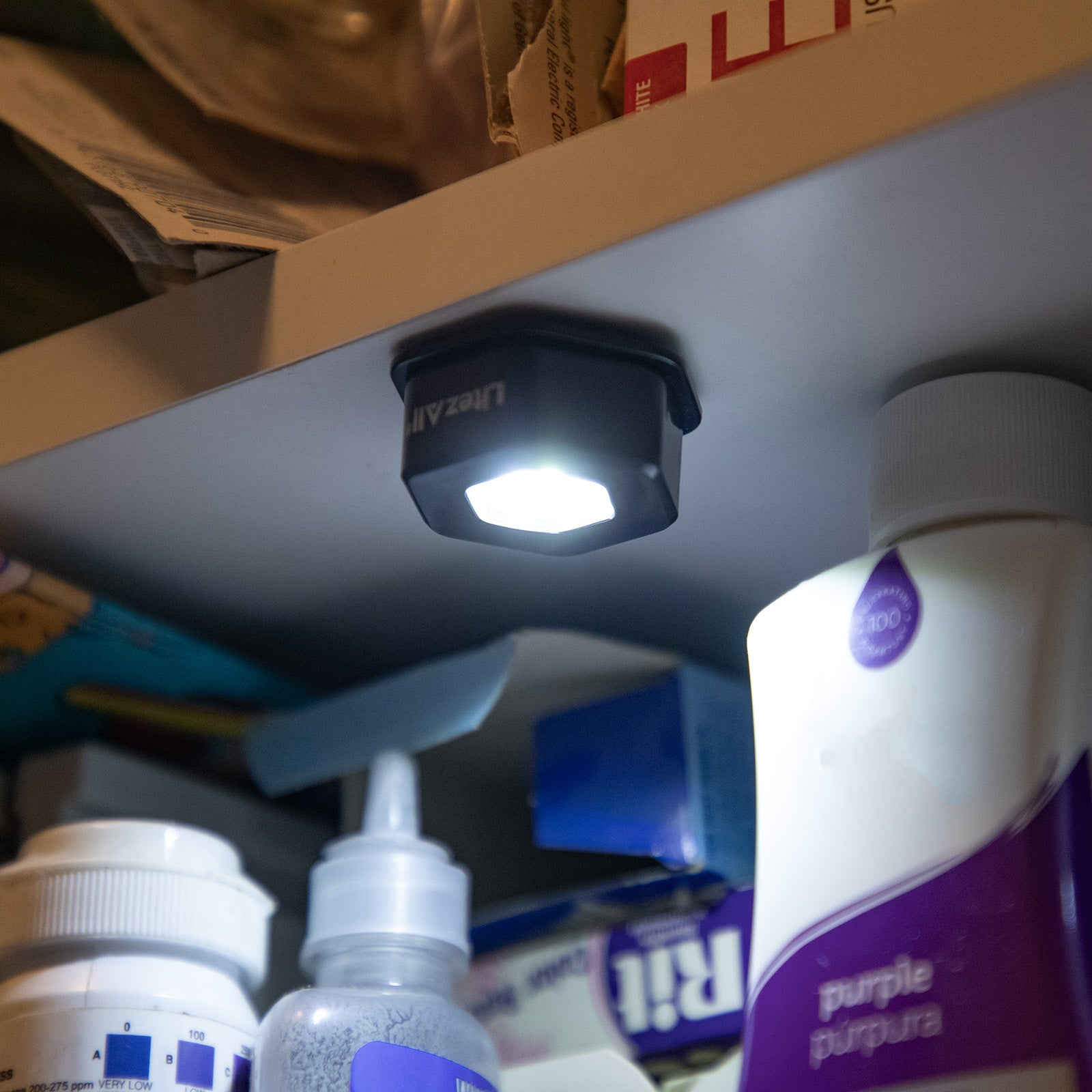 LitezAll® Battery Powered Hexagon Puck Lights 4 Pack