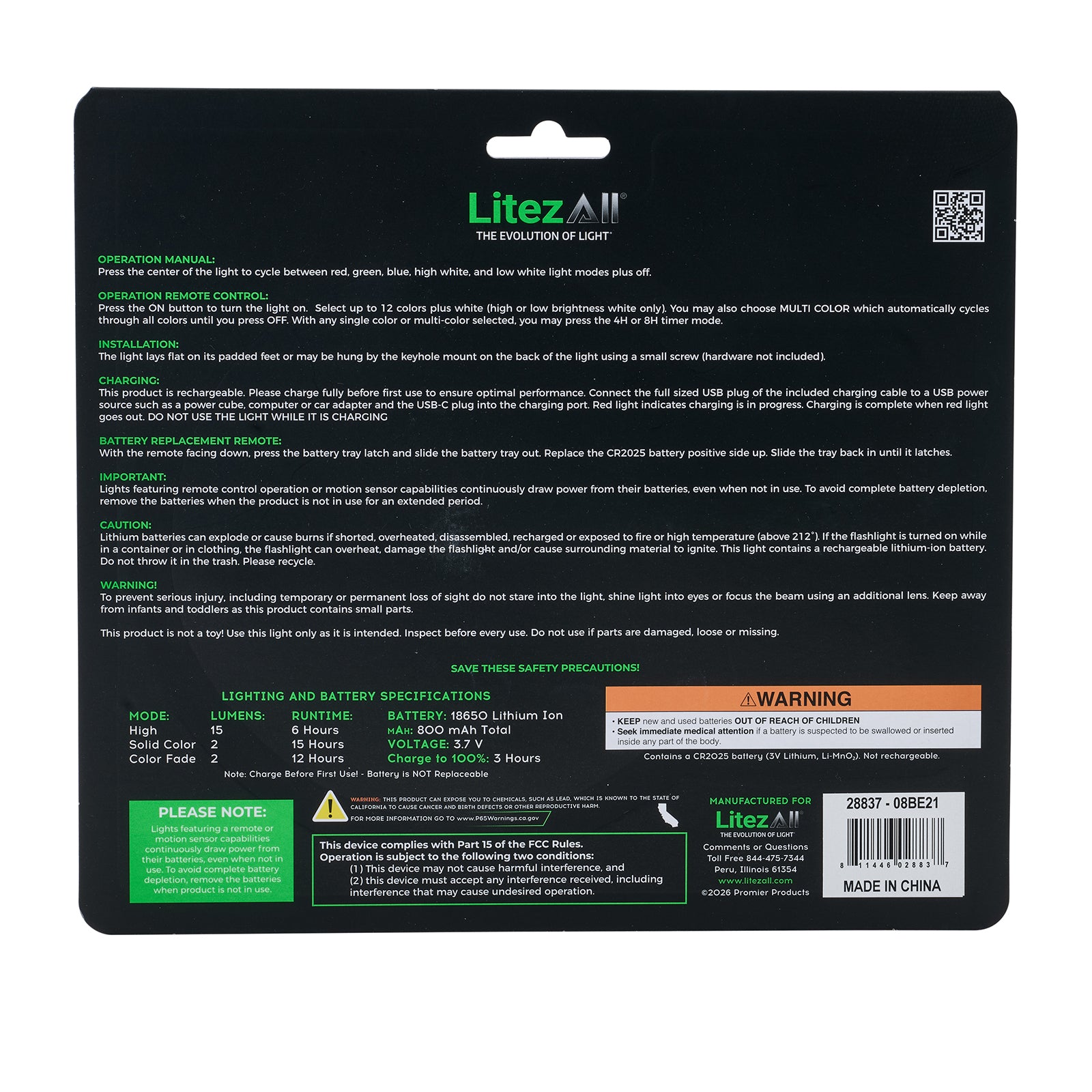 LitezAll® Rechargeable Color Selectable Tap Light with Remote Control - LitezAll - Wireless Lighting Solutions - 53