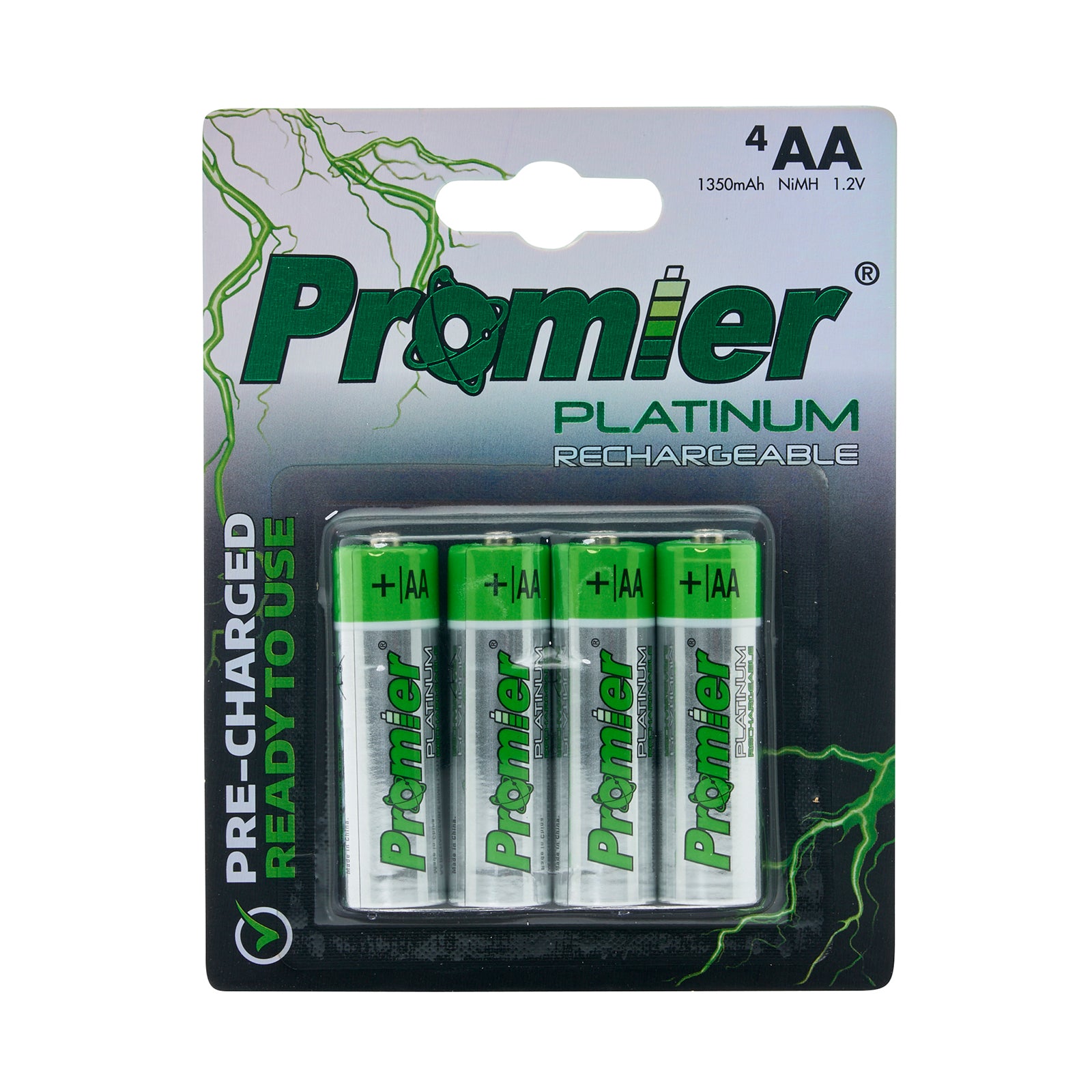 Promier® Platinum AA Rechargeable Ni-Mh Battery 4 Pack