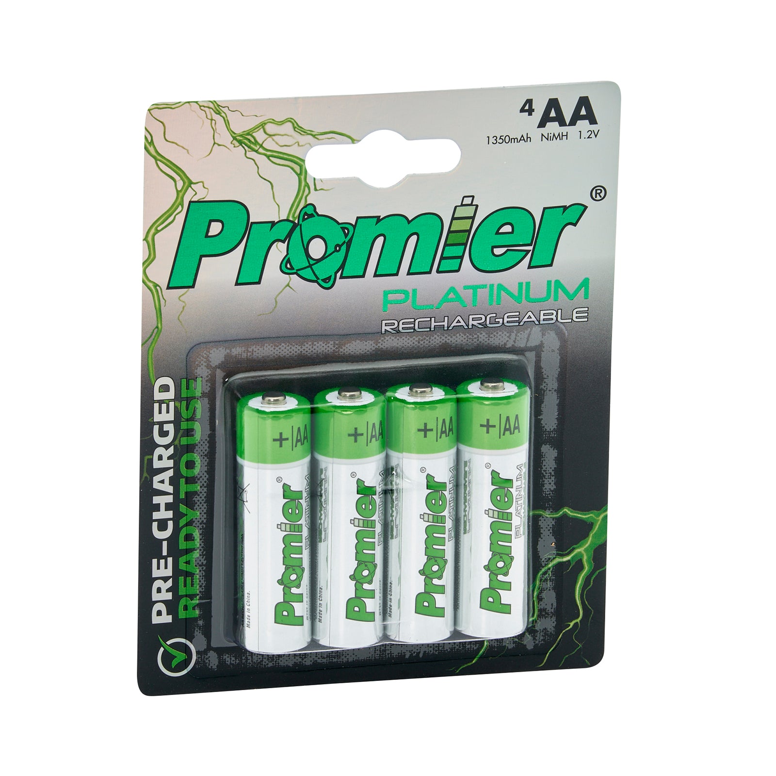 Promier® Platinum AA Rechargeable Ni-Mh Battery 4 Pack