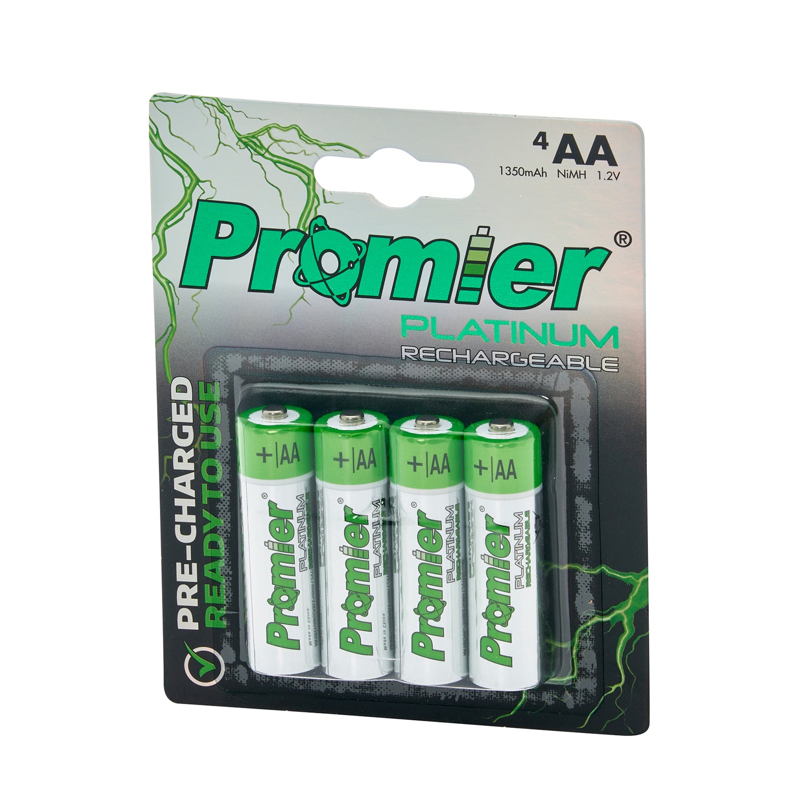 Promier® Platinum AA Rechargeable Ni-Mh Battery 4 Pack