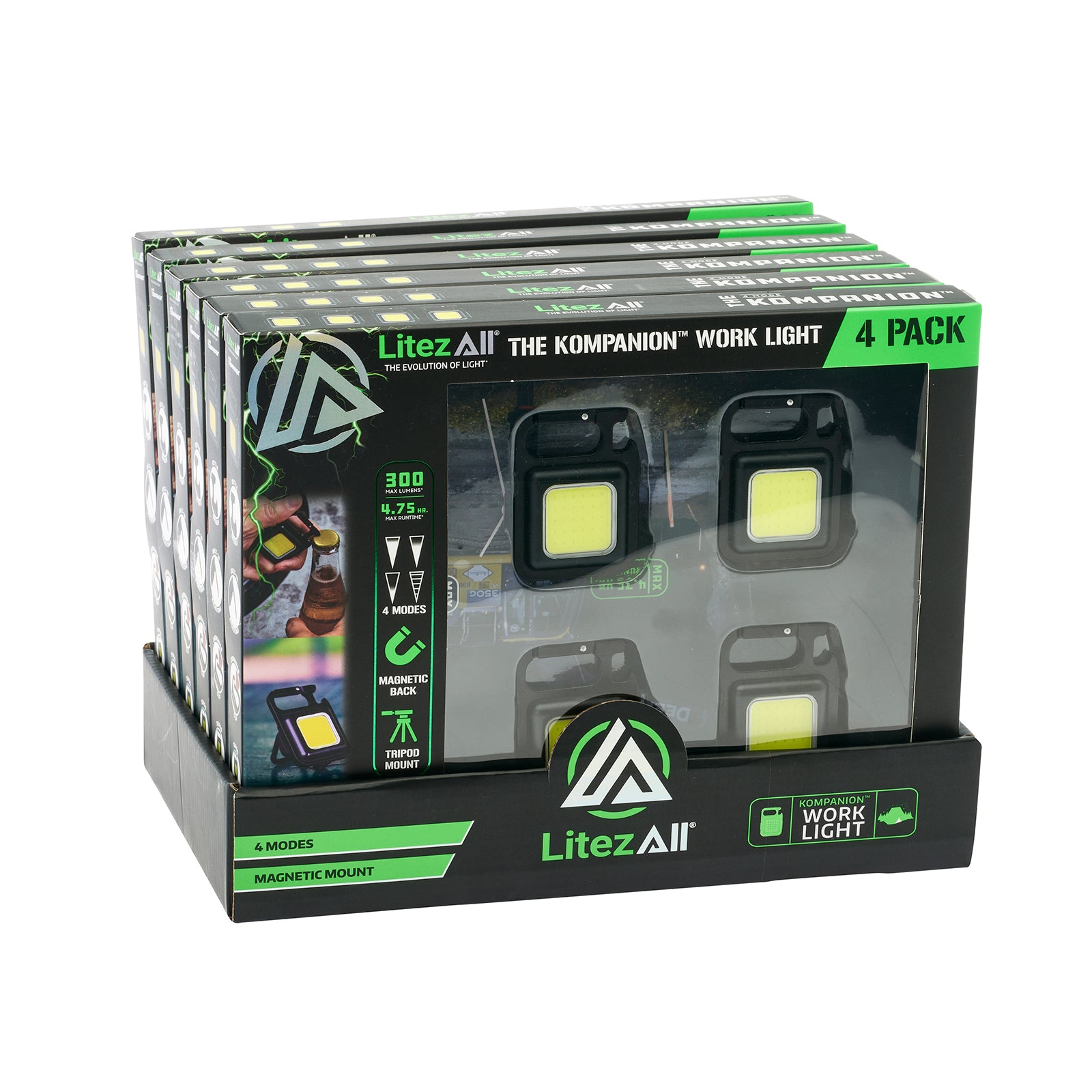 LitezAll Rechargeable 300 Lumen Kompanion 4 - Pack Gift Box - LitezAll - Work Lights - 51