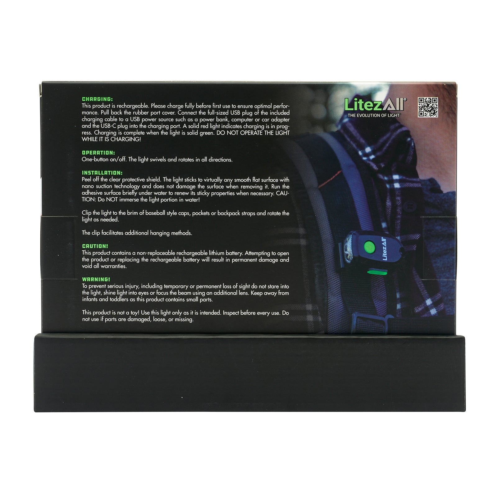 LitezAll Rechargeable 60 Lumen Cap Light with Clip & Nano Suction Technology 6 - Pack Gift Box - LitezAll - Work Lights - 44