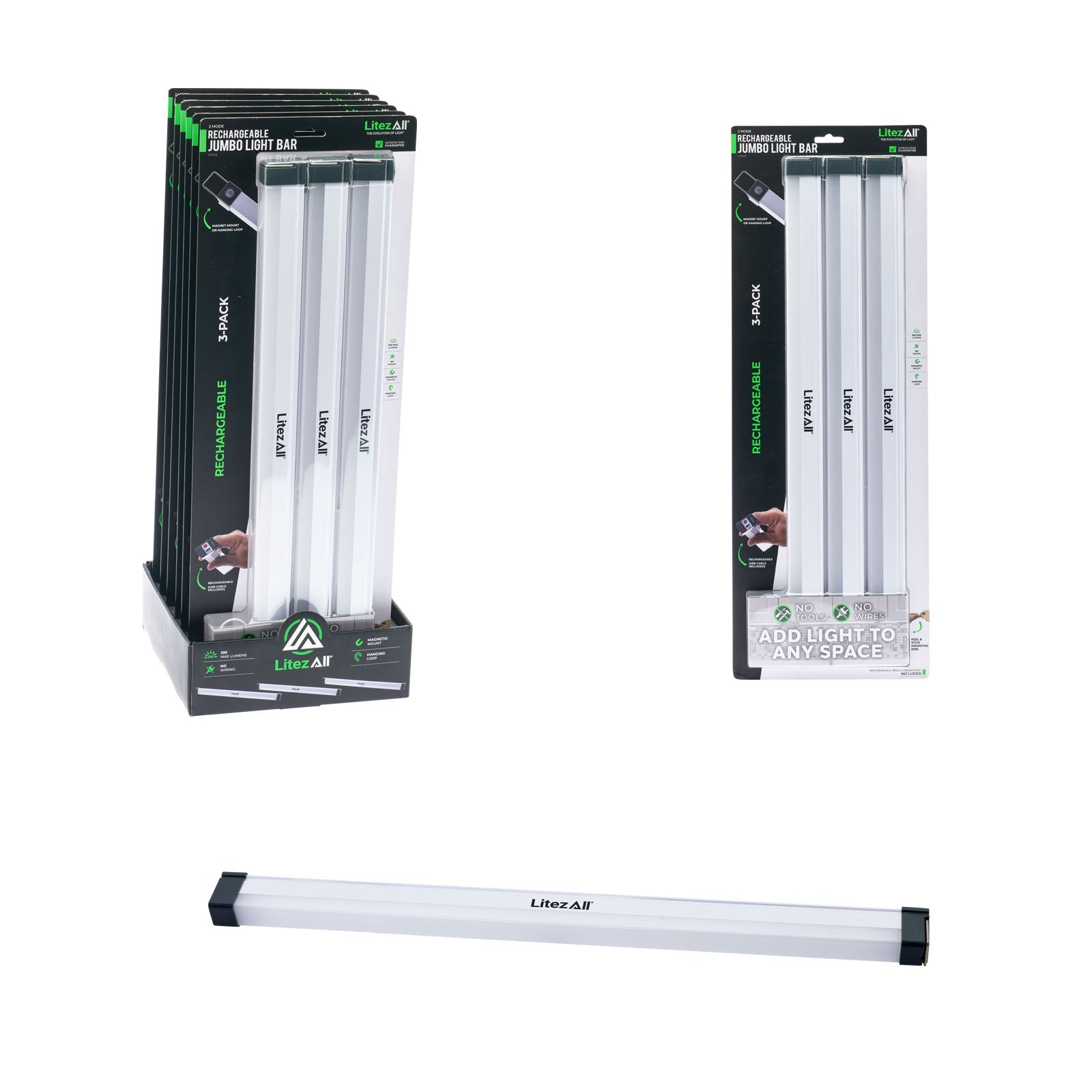 LitezAll Rechargeable Jumbo Light Bar 3 Pack - LitezAll - Wireless Lighting Solutions - 1
