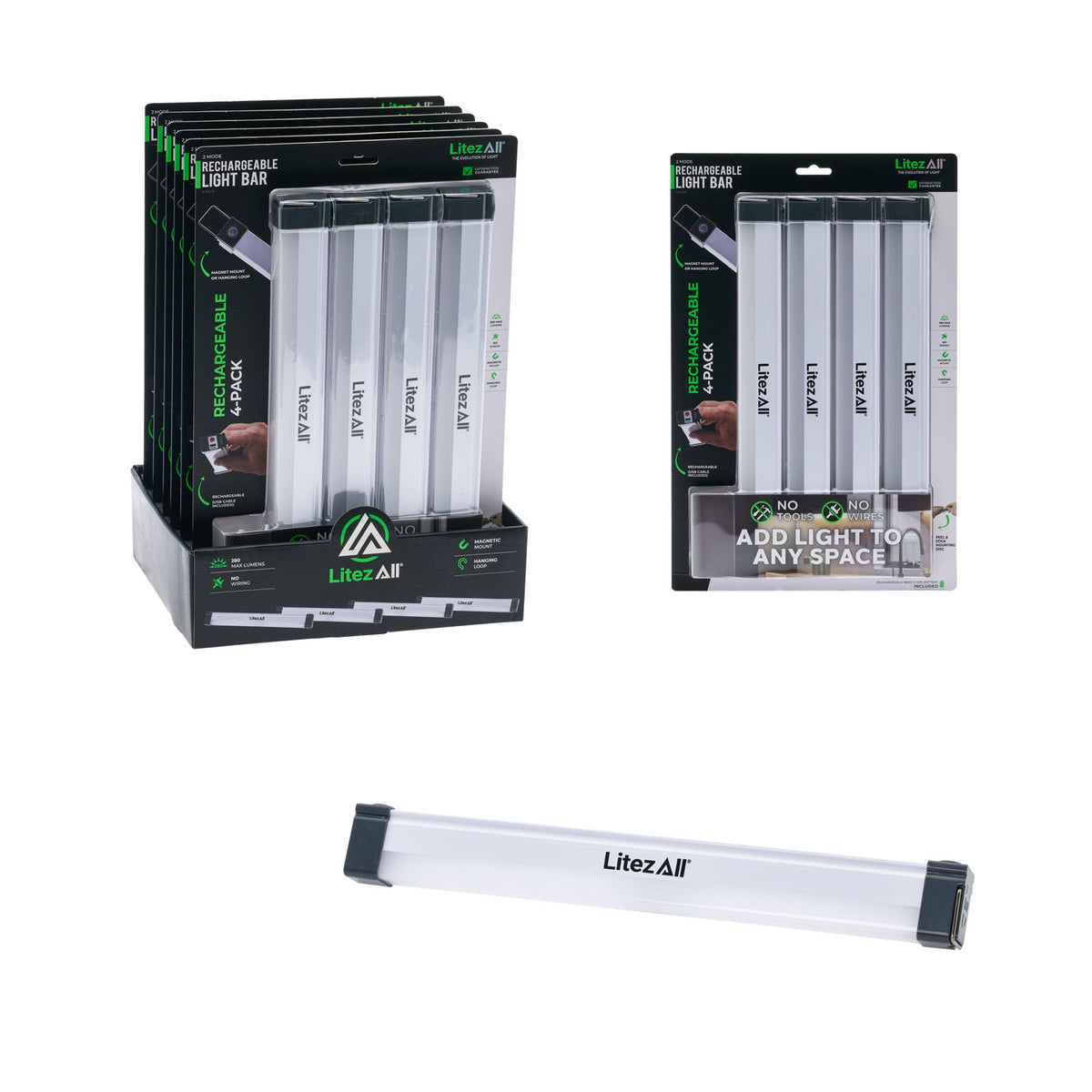 LitezAll Rechargeable Light Bar 4 Pack - LitezAll - Wireless Lighting Solutions - 1