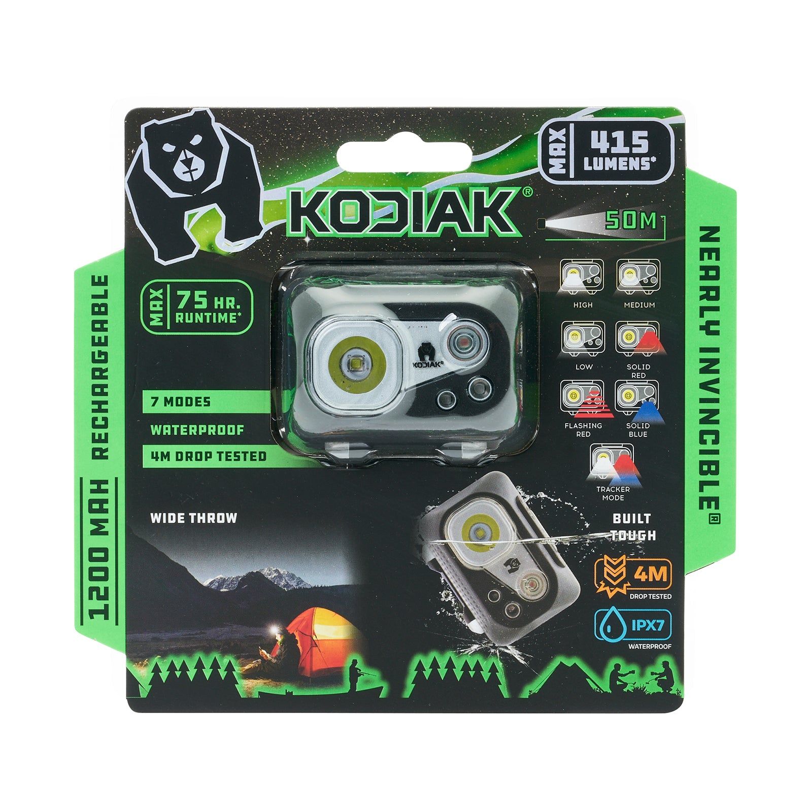 Kodiak® Rechargeable 415 Lumen Nearly Invincible Waterproof Headlamp - LitezAll - Headlamps - 28