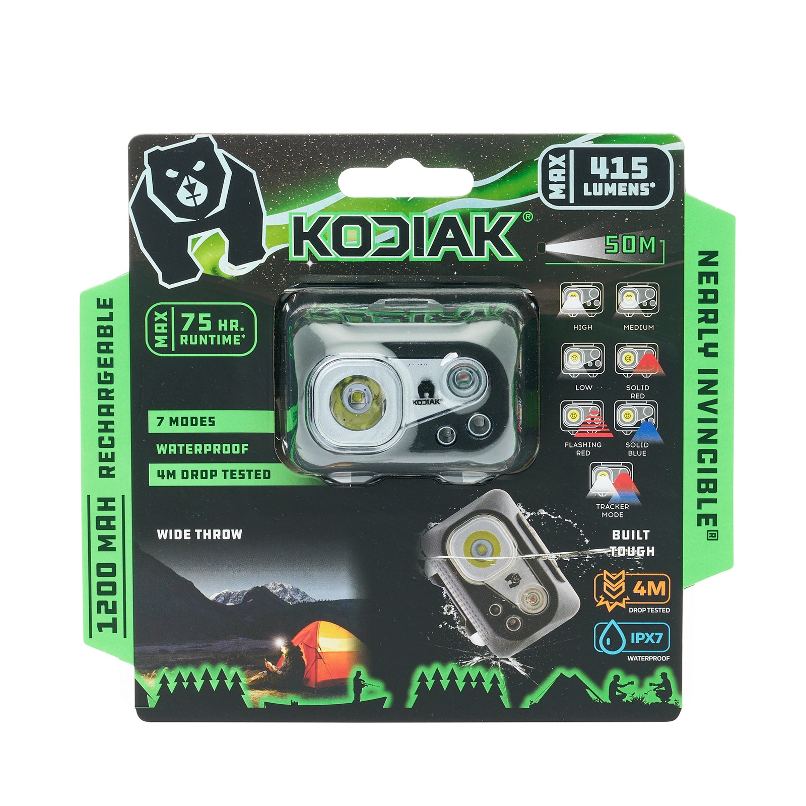 Kodiak® Rechargeable 415 Lumen Nearly Invincible Waterproof Headlamp - LitezAll - Headlamps - 29