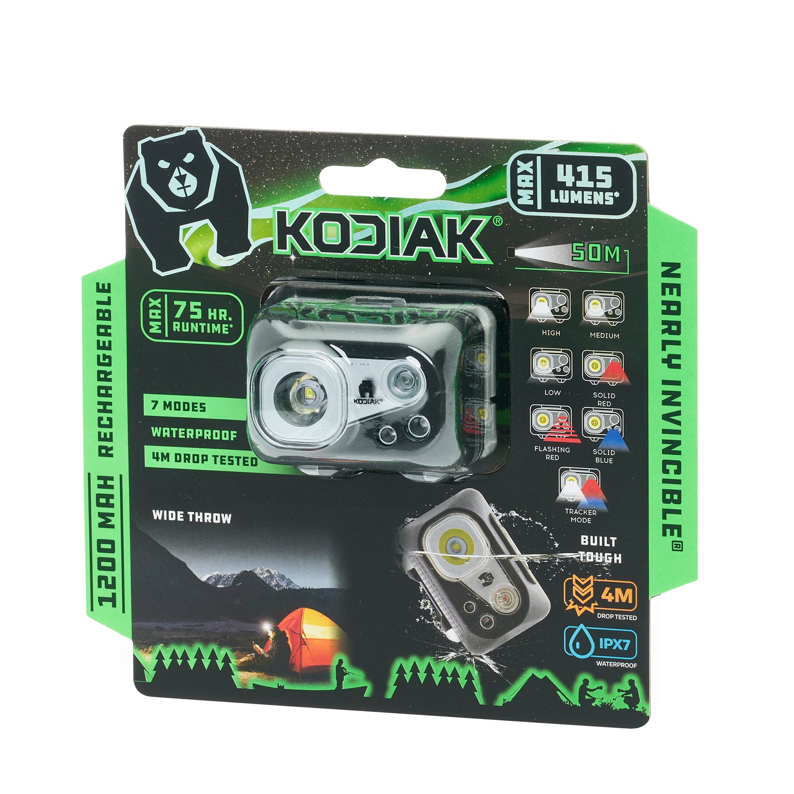 Kodiak® Rechargeable 415 Lumen Nearly Invincible Waterproof Headlamp - LitezAll - Headlamps - 31