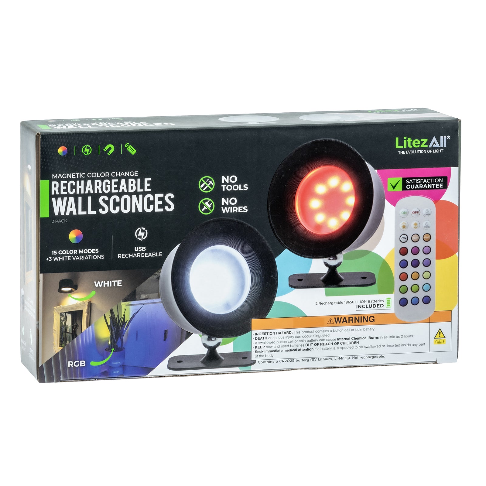 LitezAll® Rechargeable Remote Controlled Wall Sconces - LitezAll - Home Accents - 37