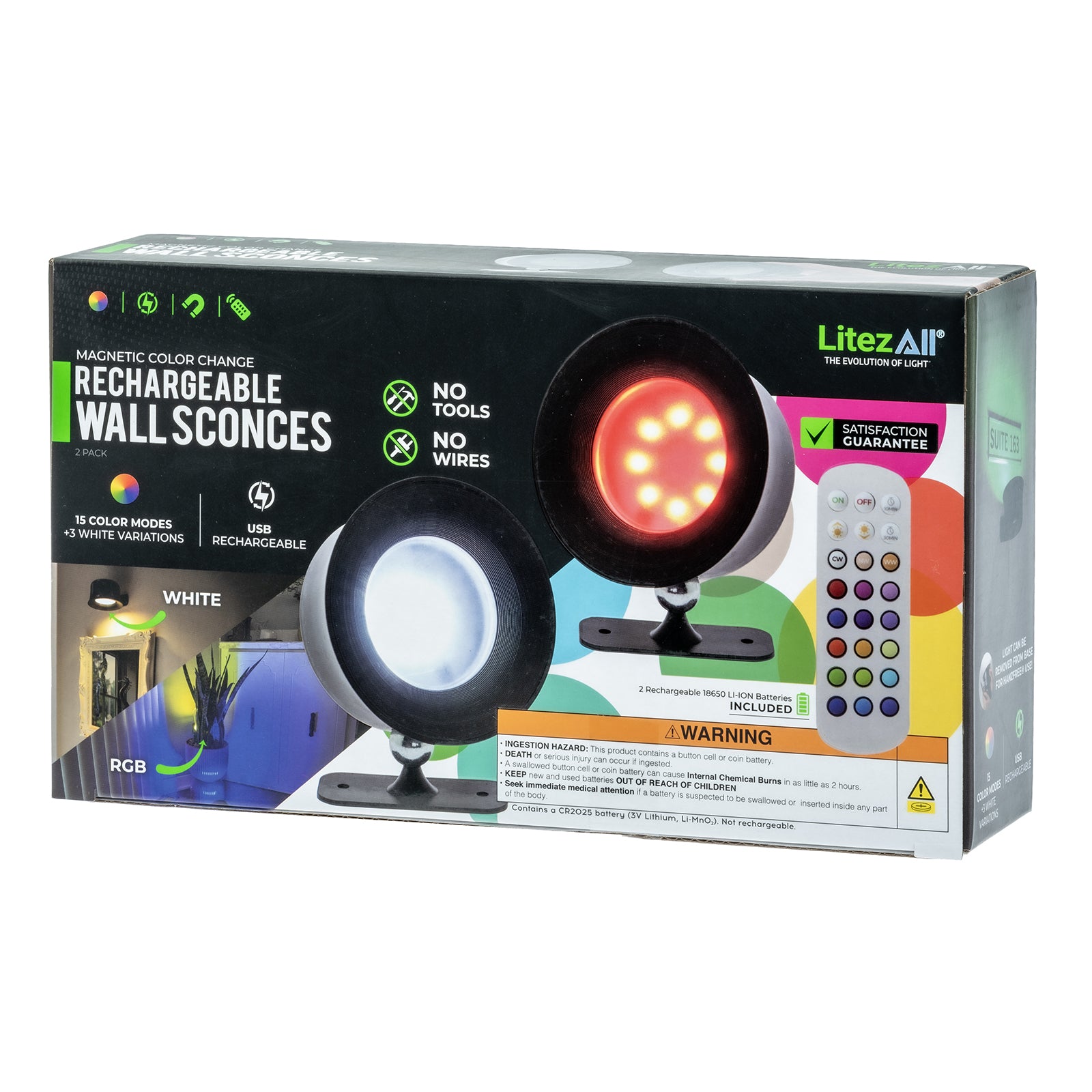 LitezAll® Rechargeable Remote Controlled Wall Sconces - LitezAll - Home Accents - 38