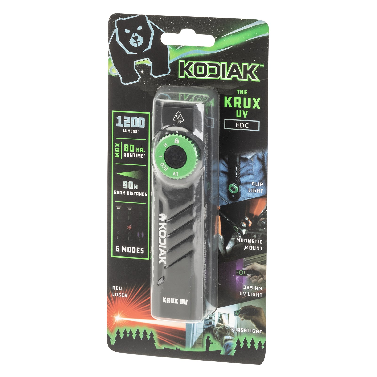Kodiak® Krux Rechargeable Low Profile Flashlight with UV and Red Laser - LitezAll - Flashlights - 50