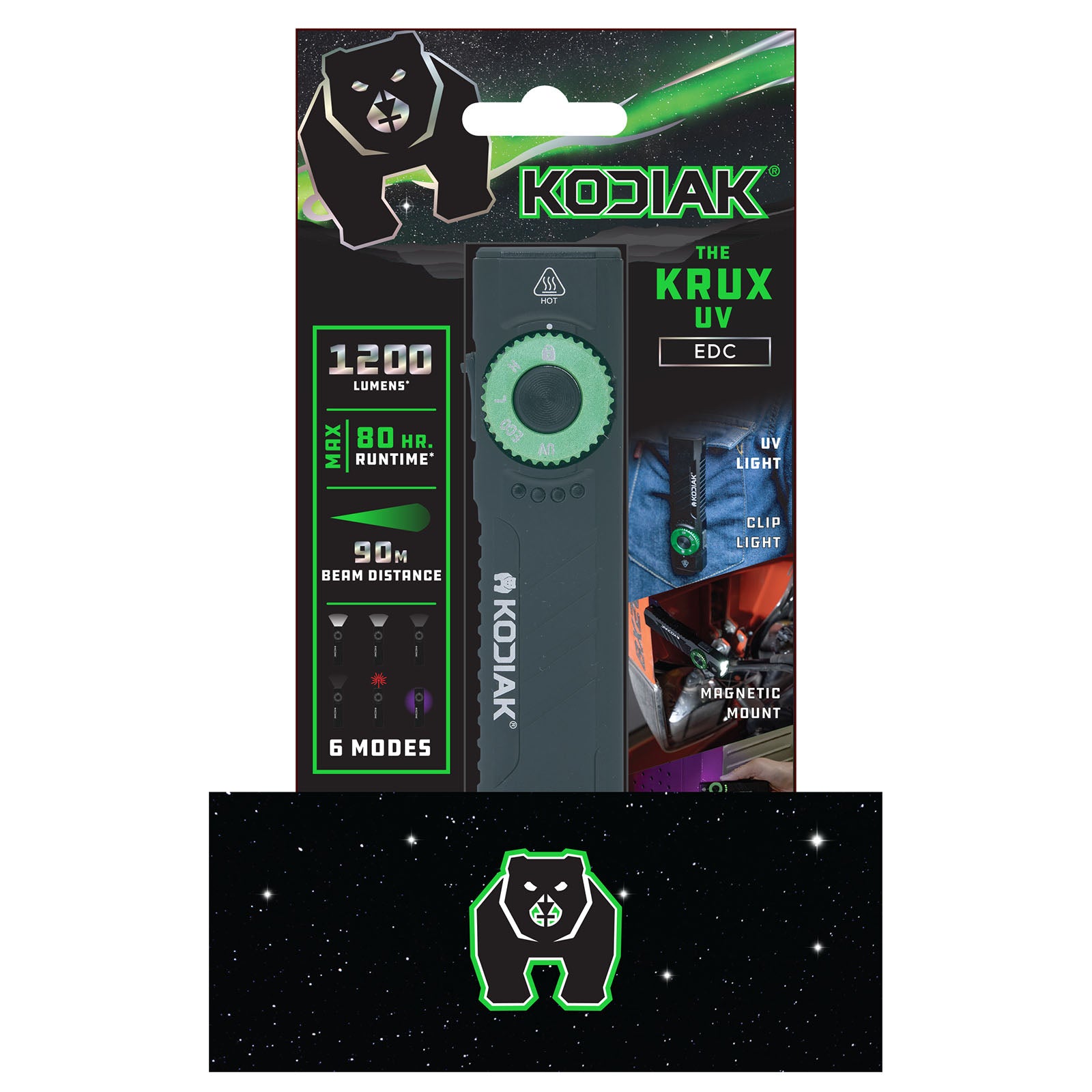 Kodiak® Krux Rechargeable Low Profile Flashlight with UV and Red Laser - LitezAll - Flashlights - 1