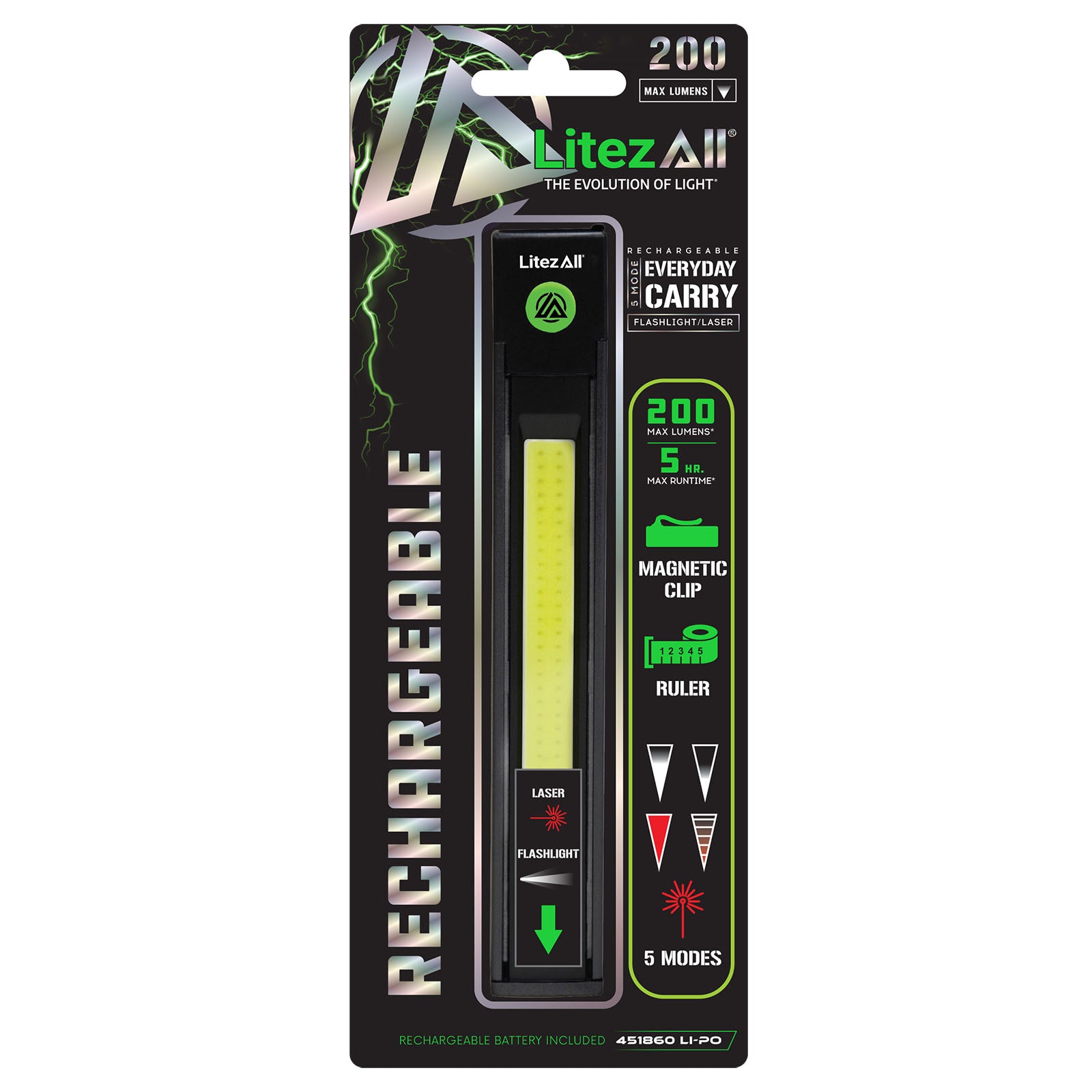 LitezAll Rechargeable Everyday Carry Pen Light with Laser Pointer - LitezAll - Pen Lights - 2