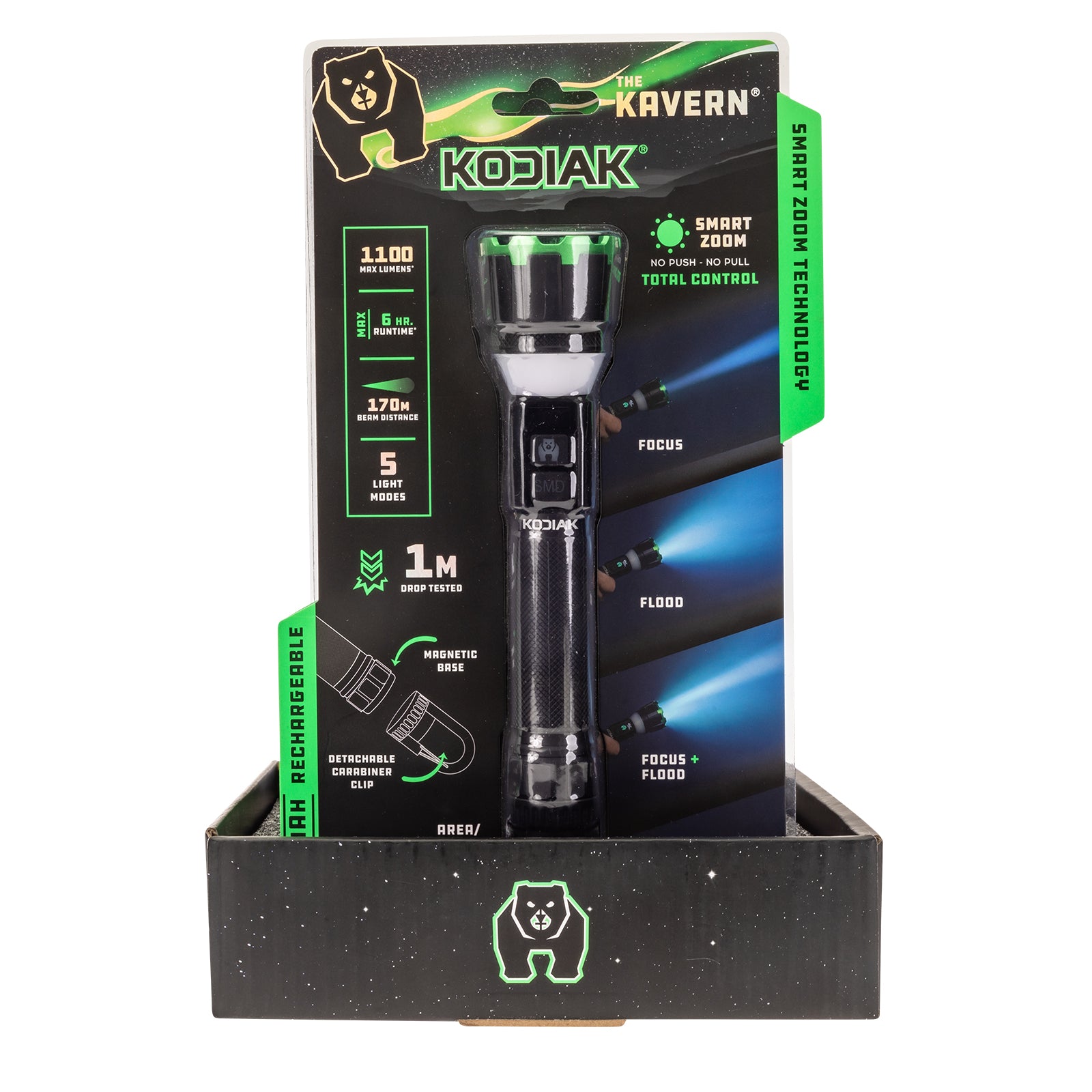 Kodiak® Kavern 1100 Lumen Smart Focus Rechargeable Flashlight - Lantern - LitezAll - Tactical Flashlights - 31