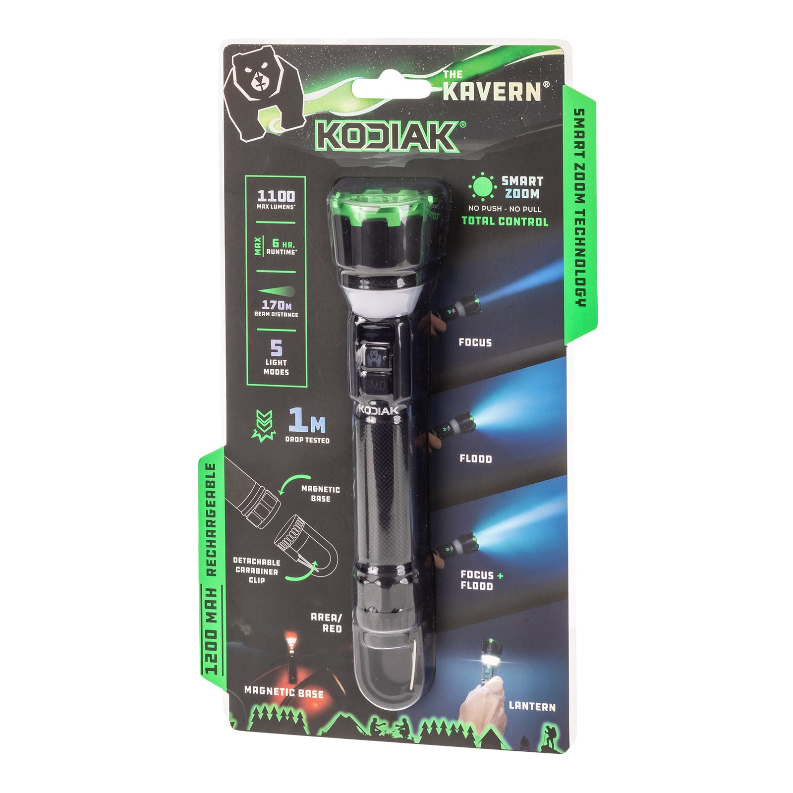 Kodiak® Kavern 1100 Lumen Smart Focus Rechargeable Flashlight - Lantern - LitezAll - Tactical Flashlights - 42