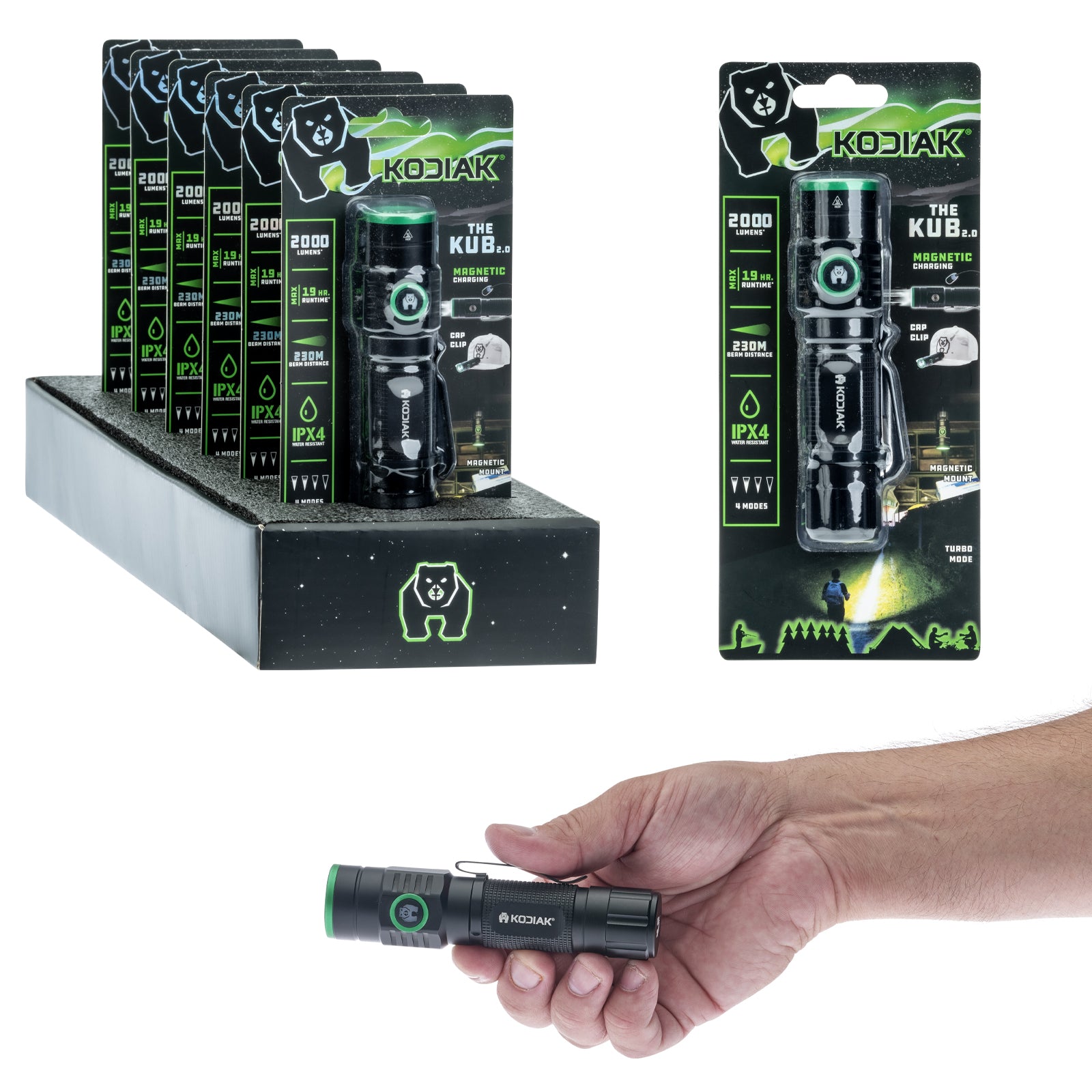 Kodiak® The KUB 2.0 Rechargeable 2000 Lumen Compact Tactical Flashlight - LitezAll - Tactical Flashlights - 1