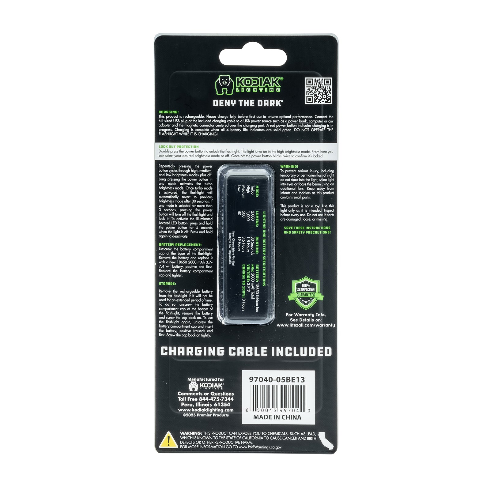 Kodiak® The KUB 2.0 Rechargeable 2000 Lumen Compact Tactical Flashlight - LitezAll - Tactical Flashlights - 36