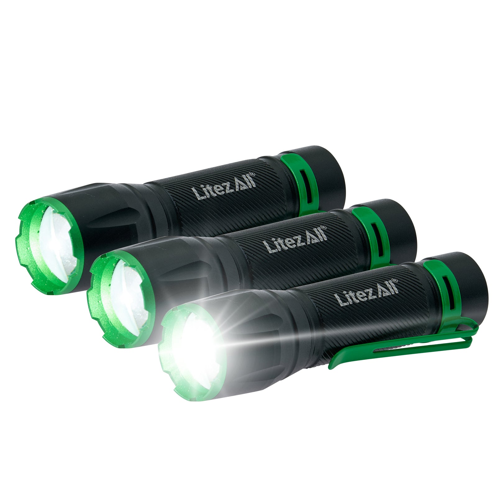 LitezAll® Rechargeable EDC Tactical Grade Flashlight 3 Pack