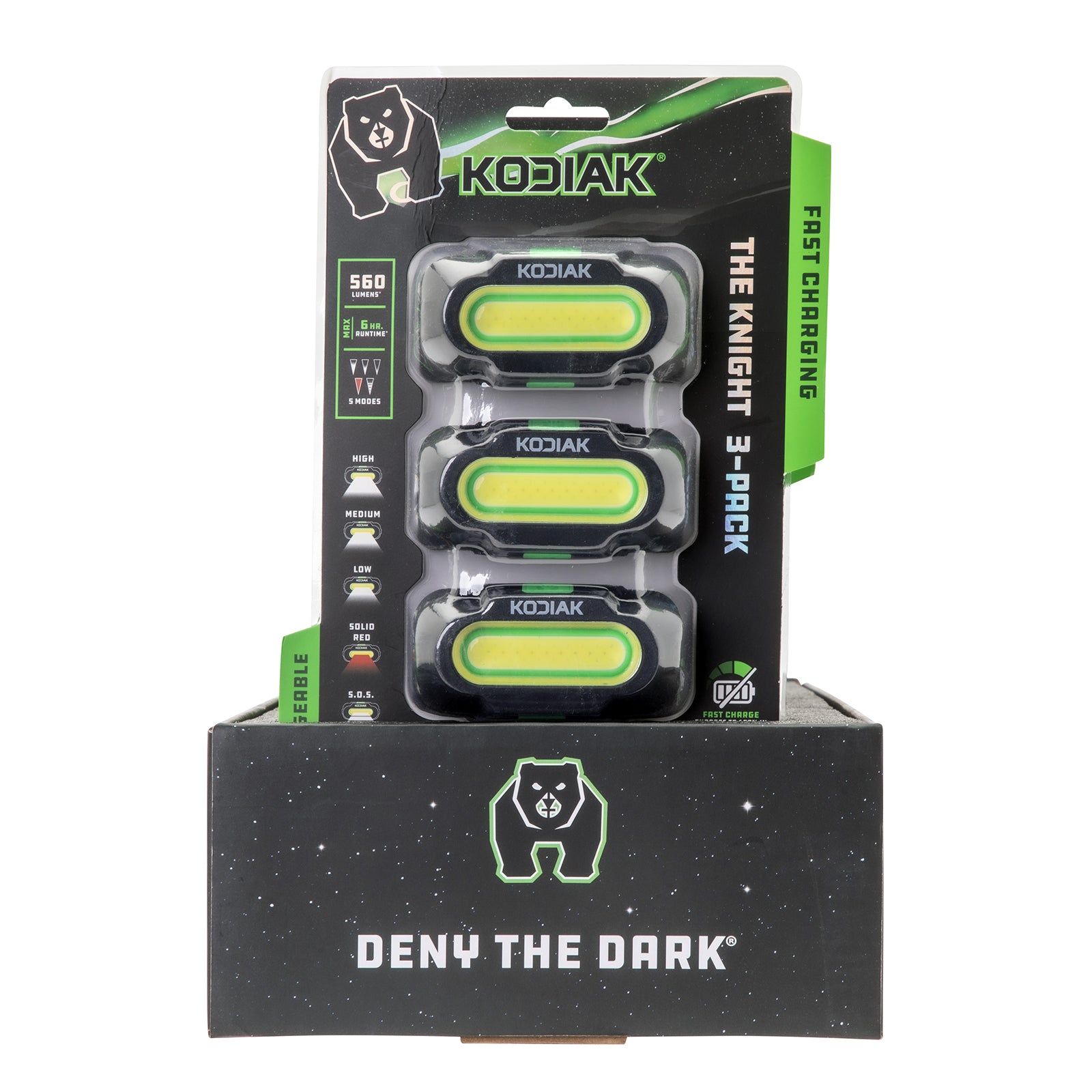 Kodiak® Knight Rechargeable 560 Lumen 5 Mode Headlamp 3 Pack - LitezAll - 27