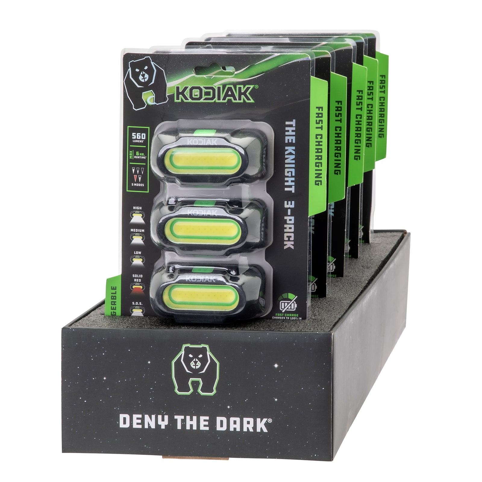 Kodiak® Knight Rechargeable 560 Lumen 5 Mode Headlamp 3 Pack - LitezAll - 30