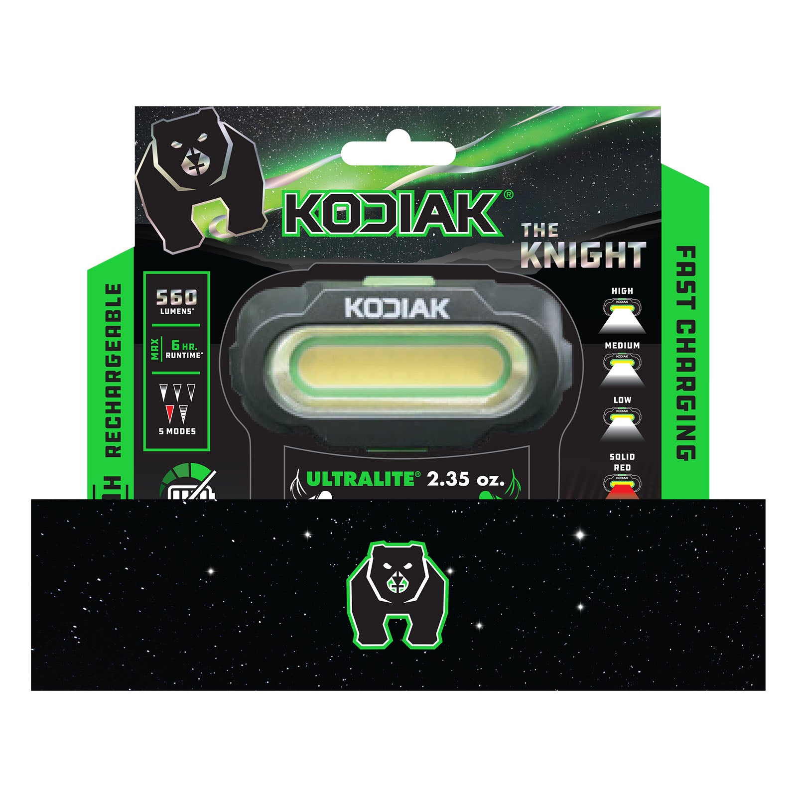 Kodiak® Knight Rechargeable 560 Lumen 5 Mode Headlamp - LitezAll - 1