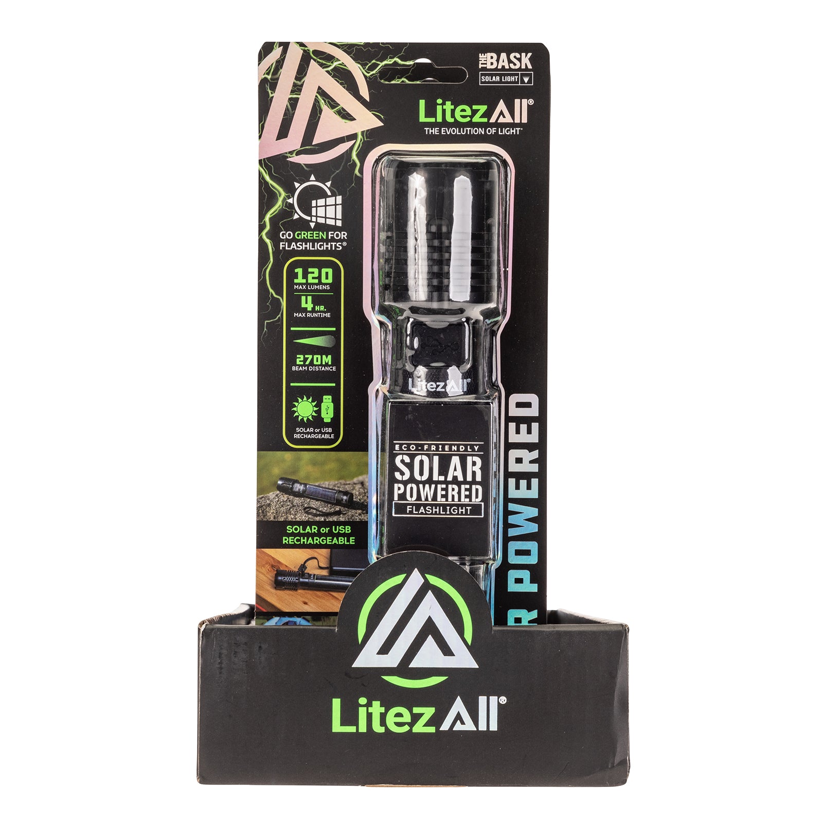 LitezAll® Bask Solar Powered & USB Rechargeable Flashlight - LitezAll - 21