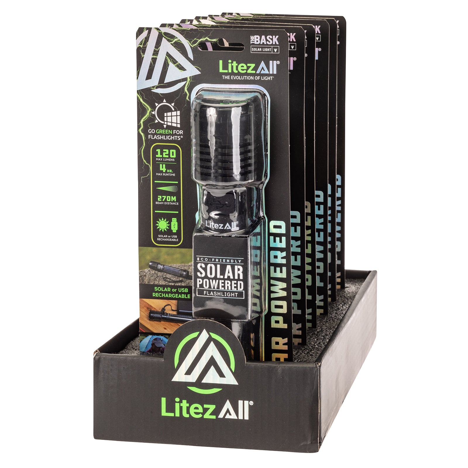 LitezAll® Bask Solar Powered & USB Rechargeable Flashlight - LitezAll - 24