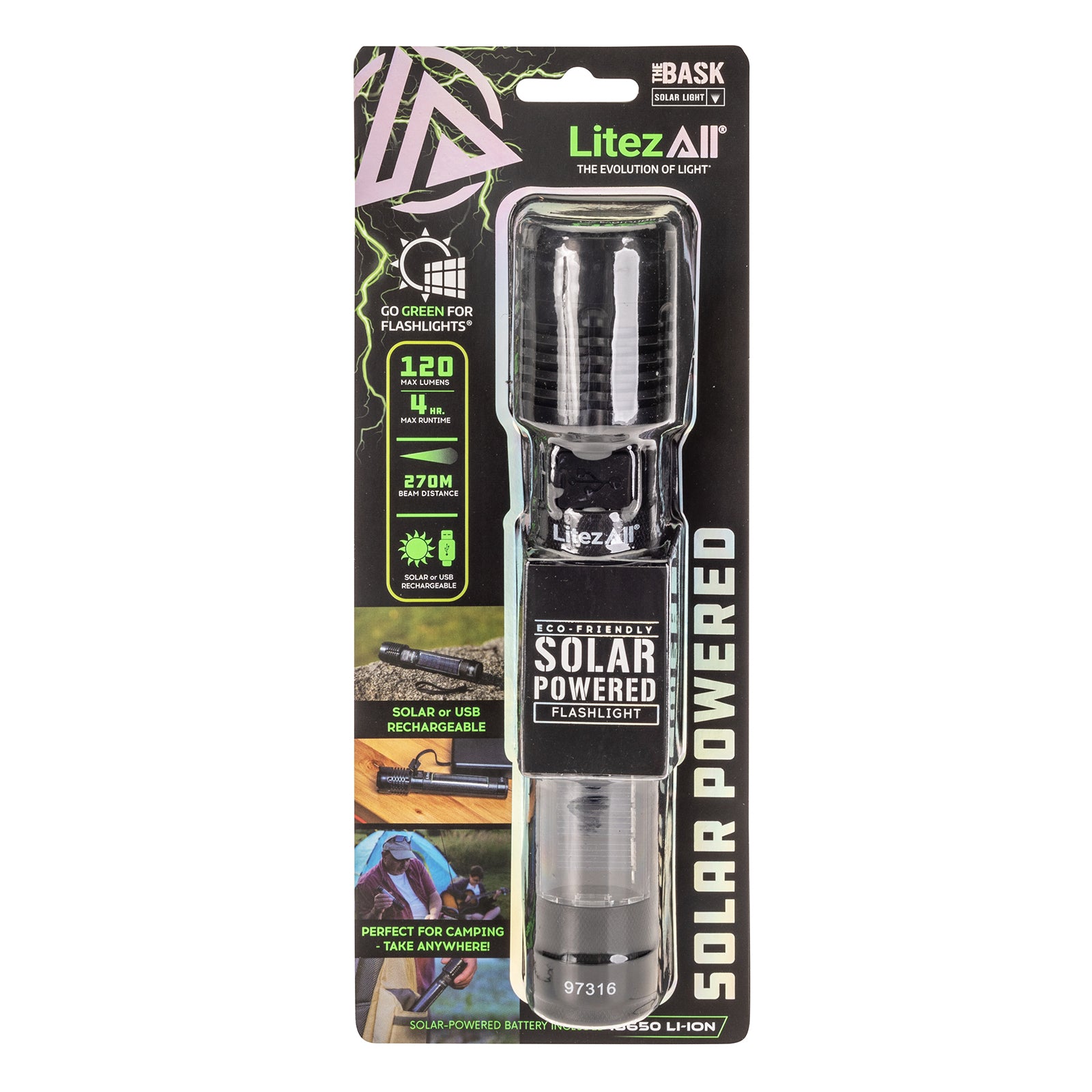 LitezAll® Bask Solar Powered & USB Rechargeable Flashlight - LitezAll - 28