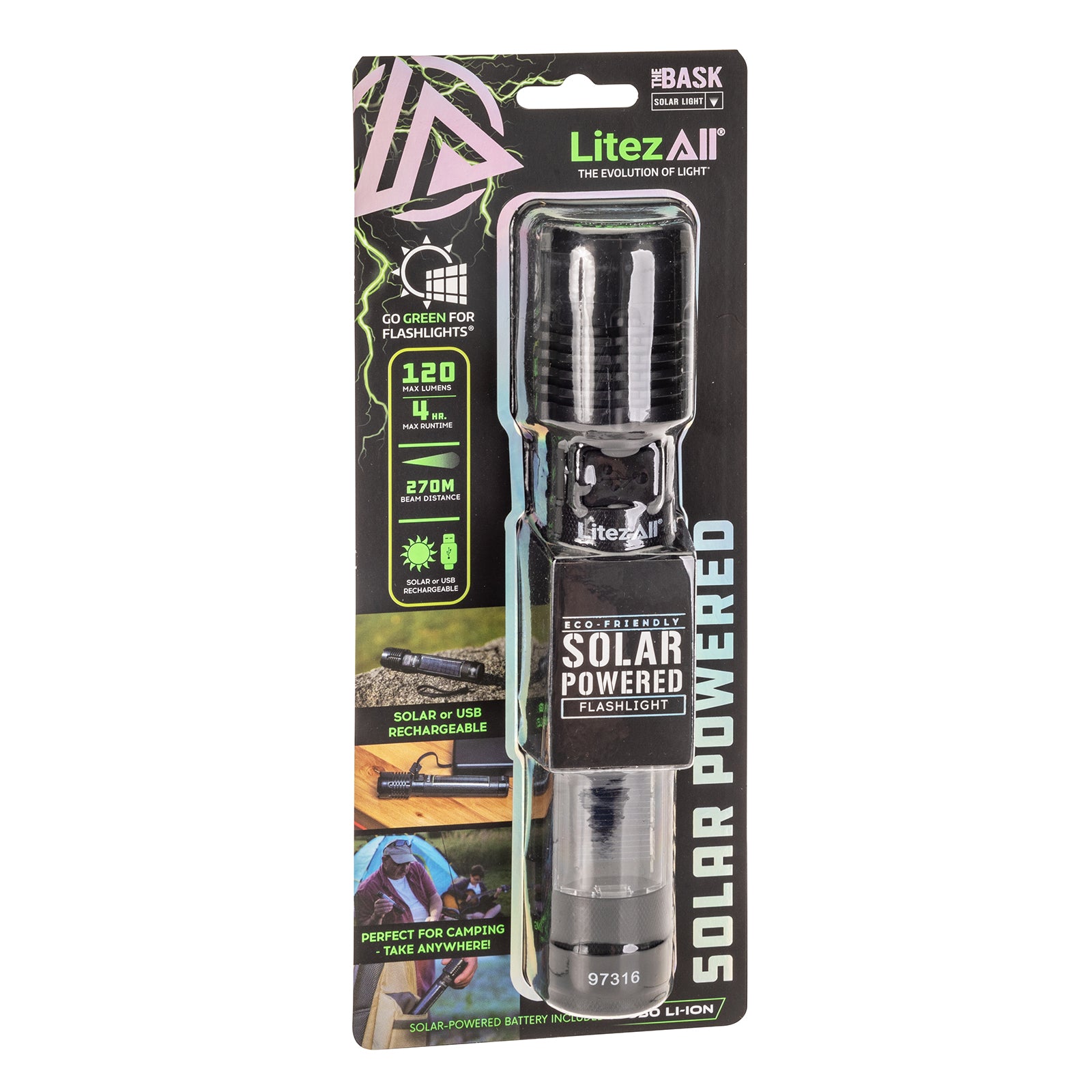 LitezAll® Bask Solar Powered & USB Rechargeable Flashlight - LitezAll - 29