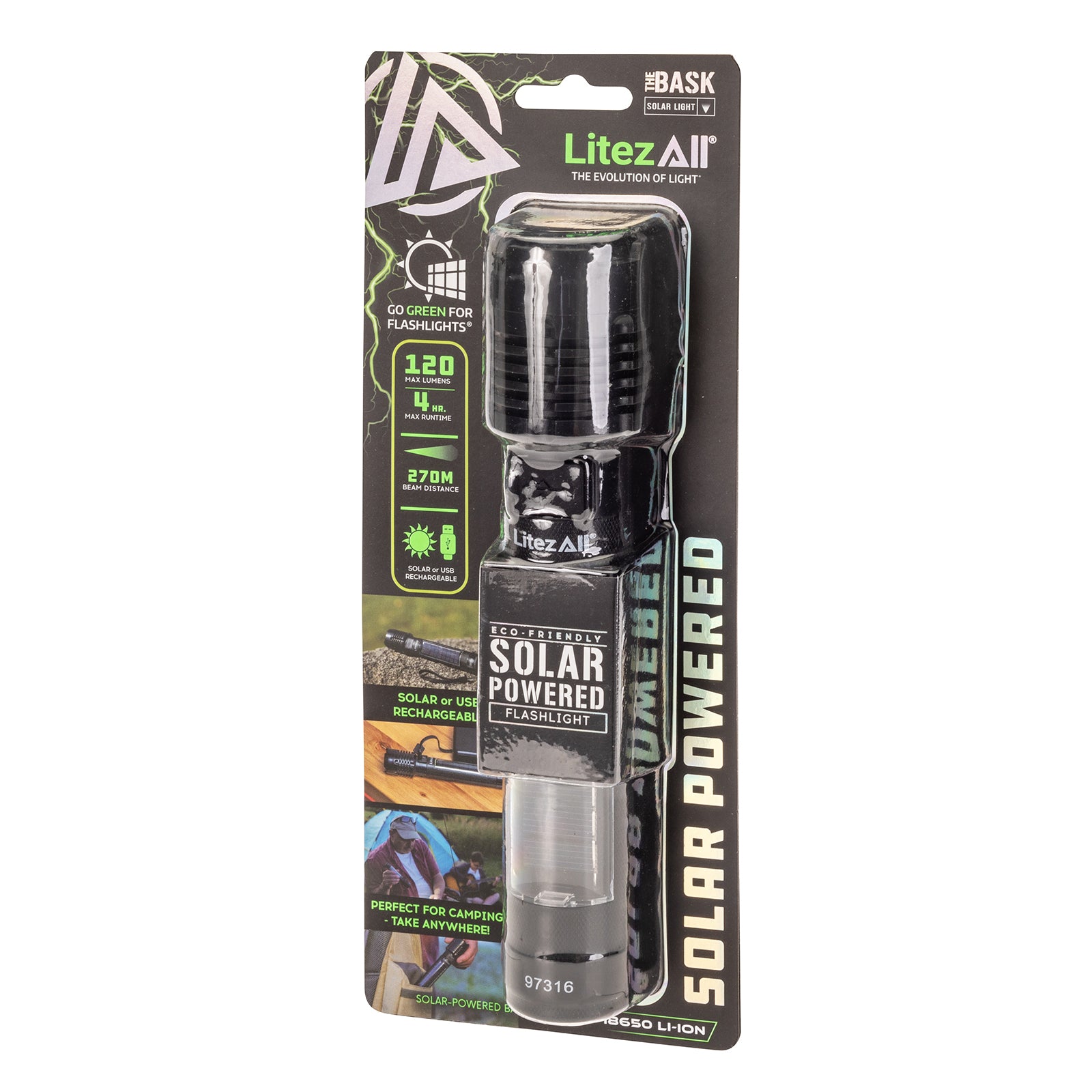 LitezAll® Bask Solar Powered & USB Rechargeable Flashlight - LitezAll - 30