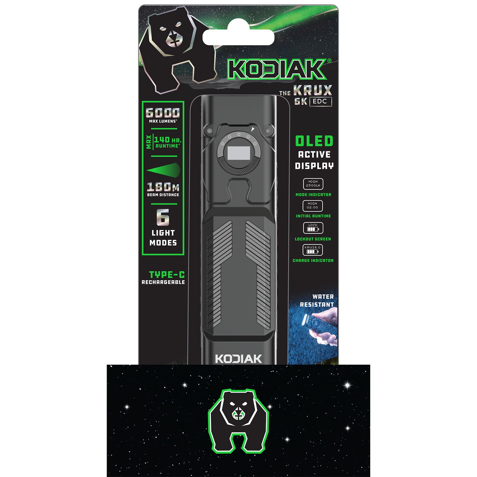 Krux 6.0 6000 Lumen Rechargeable Dial Work Light with OLED Screen - LitezAll - Work Lights - 1