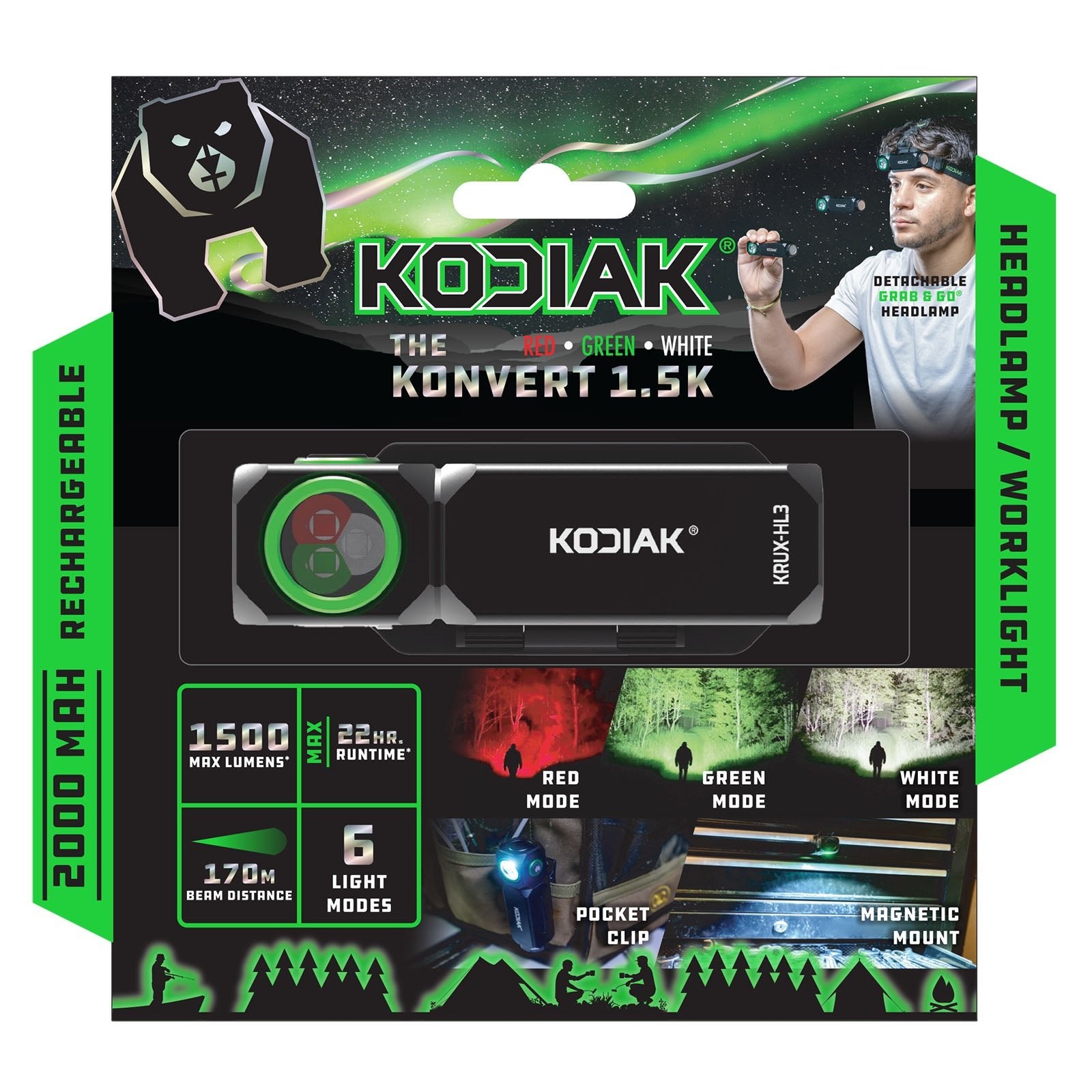 Kodiak® Konvert 1.5K RGW Headlamp - LitezAll - 42