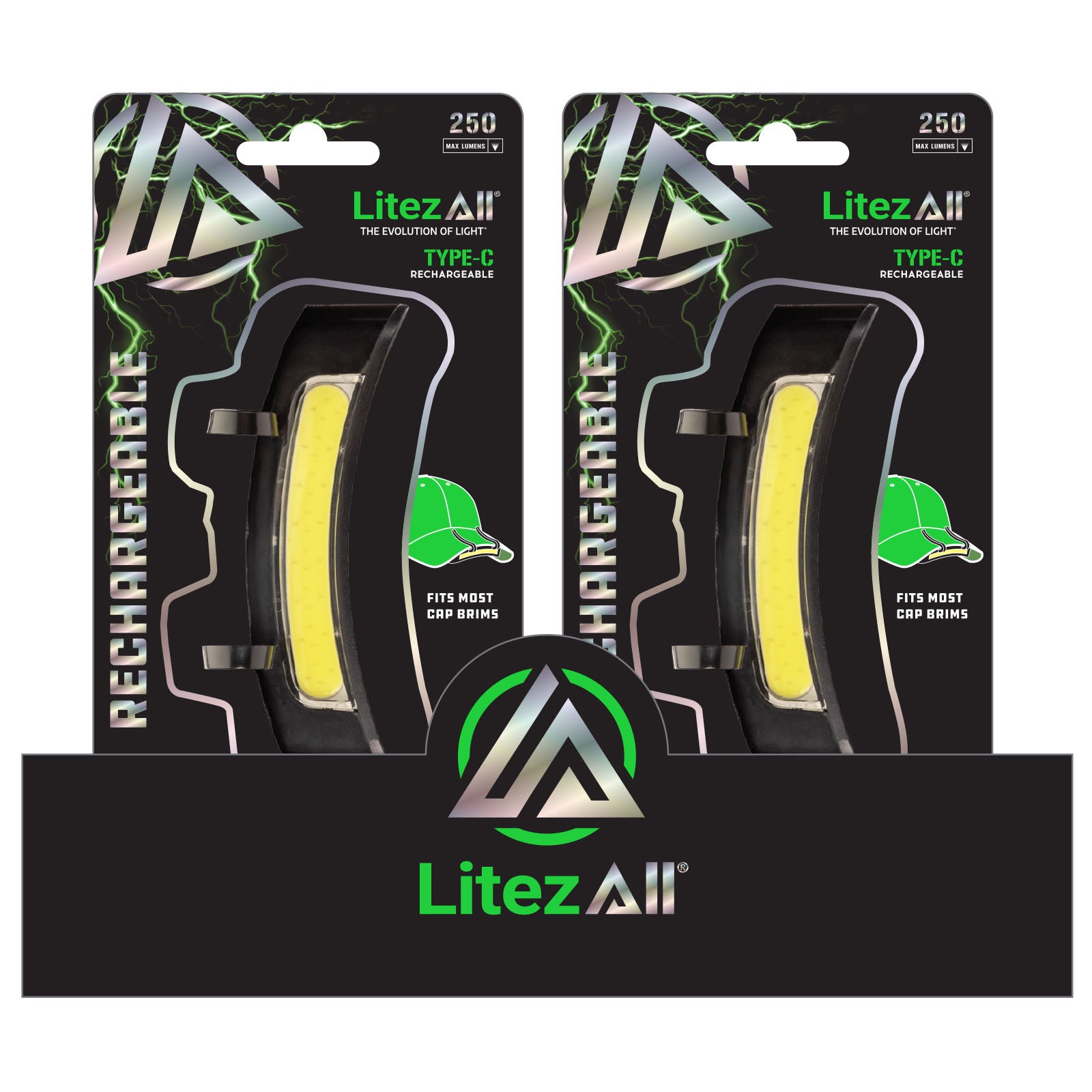 LitezAll® Rechargeable 250 Lumen Cap Light - LitezAll - 1