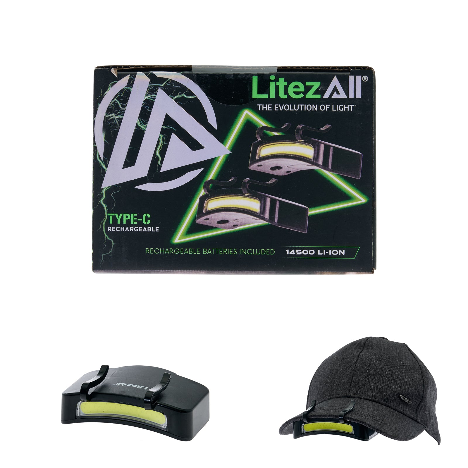 LitezAll® Rechargeable 250 Lumen Cap Light 2 Pack - LitezAll - 1