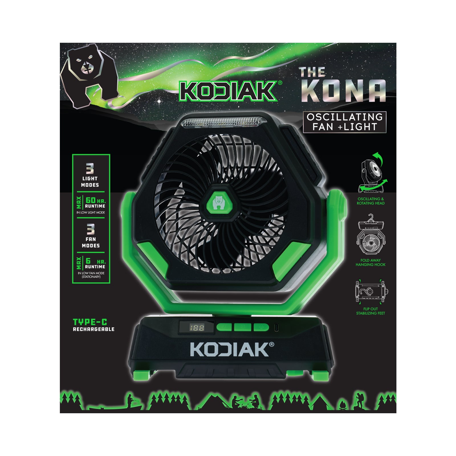 Kodiak® Kona Oscillating Fan + Light - LitezAll - 2