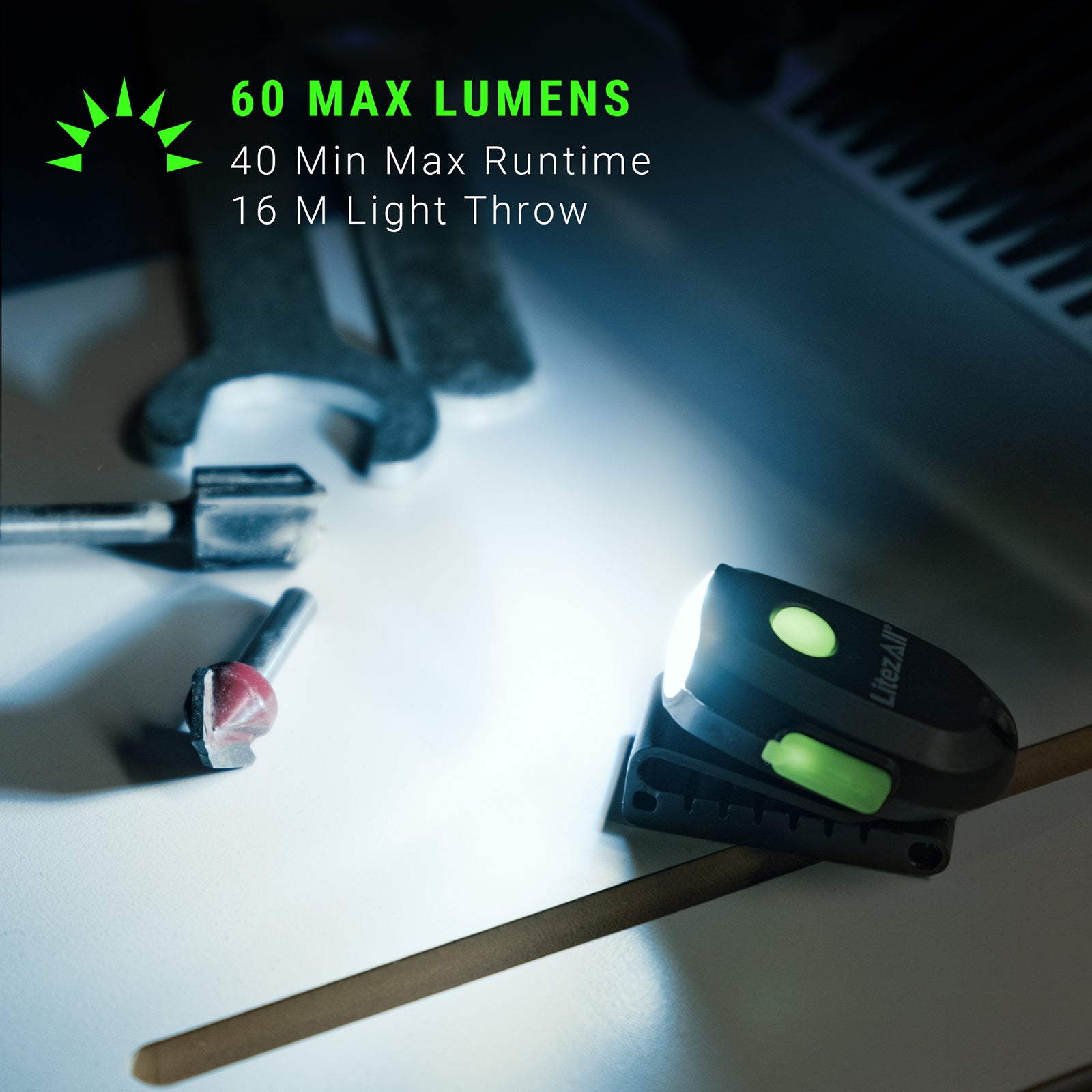 LitezAll® Rechargeable 60 Lumen Cap Light with Clip & Nano Suction Technology - LitezAll - 3