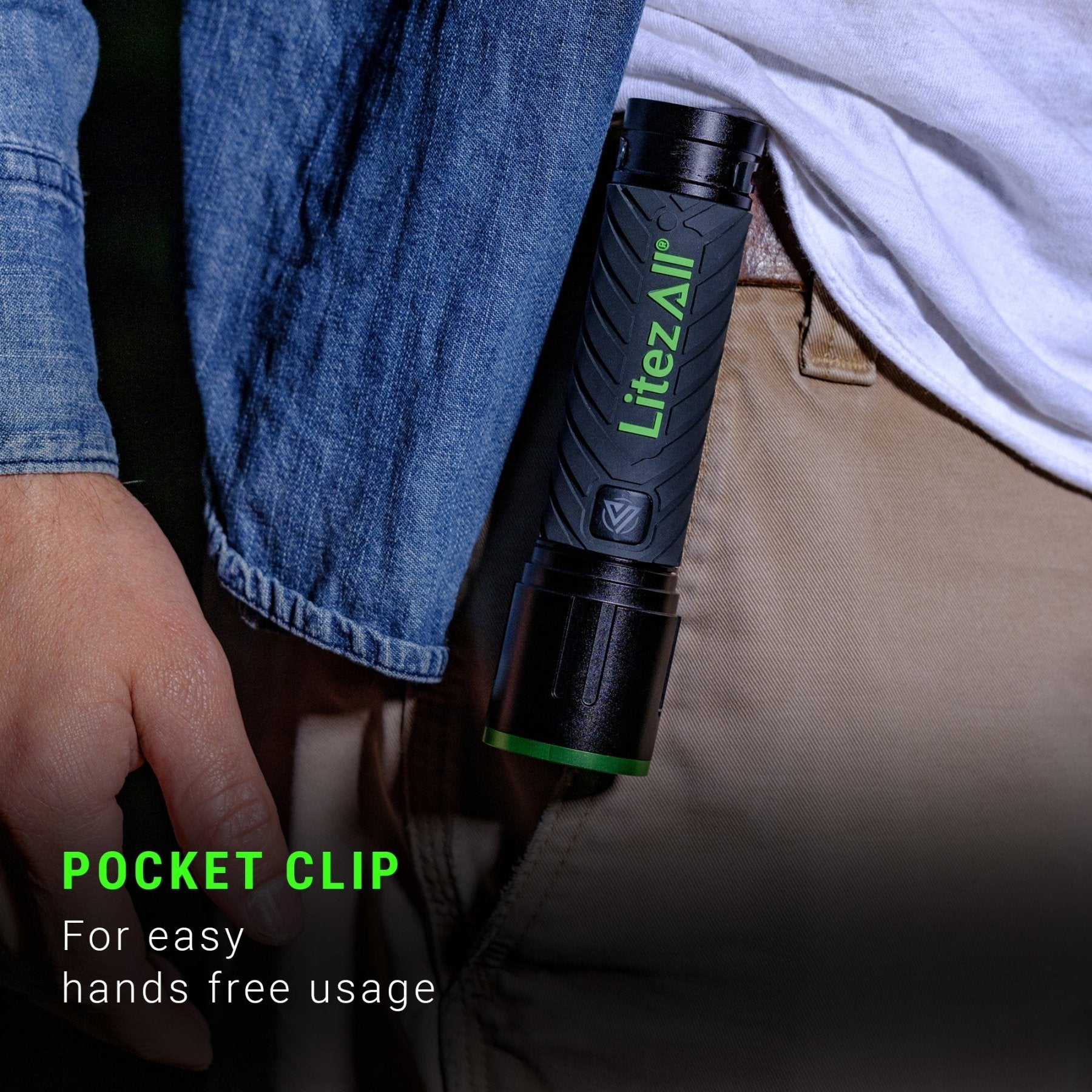 LitezAll® 3 Mode Rechargeable Rubber Grip Tactical Flashlight - LitezAll - 5