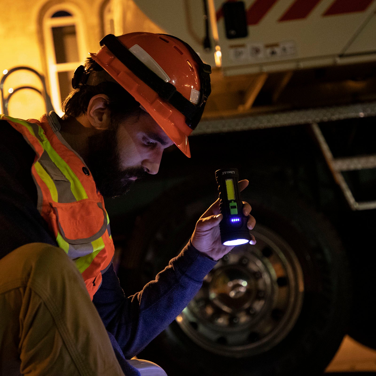 LitezAll TPR Coated Rechargeable Flashlight with Work Light - LitezAll - Tactical Flashlights - 9